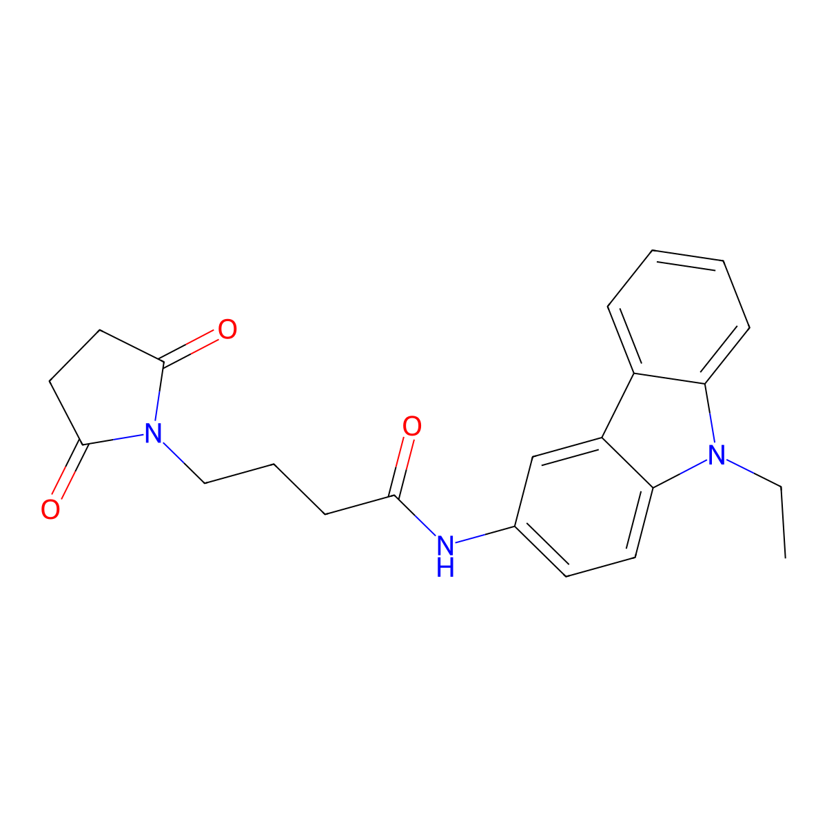 4-(2,5-dioxopyrrolidin-1-yl)-N-(9-ethylcarbazol-3-yl)butanamide molecular structure, CAS 714279-92-2