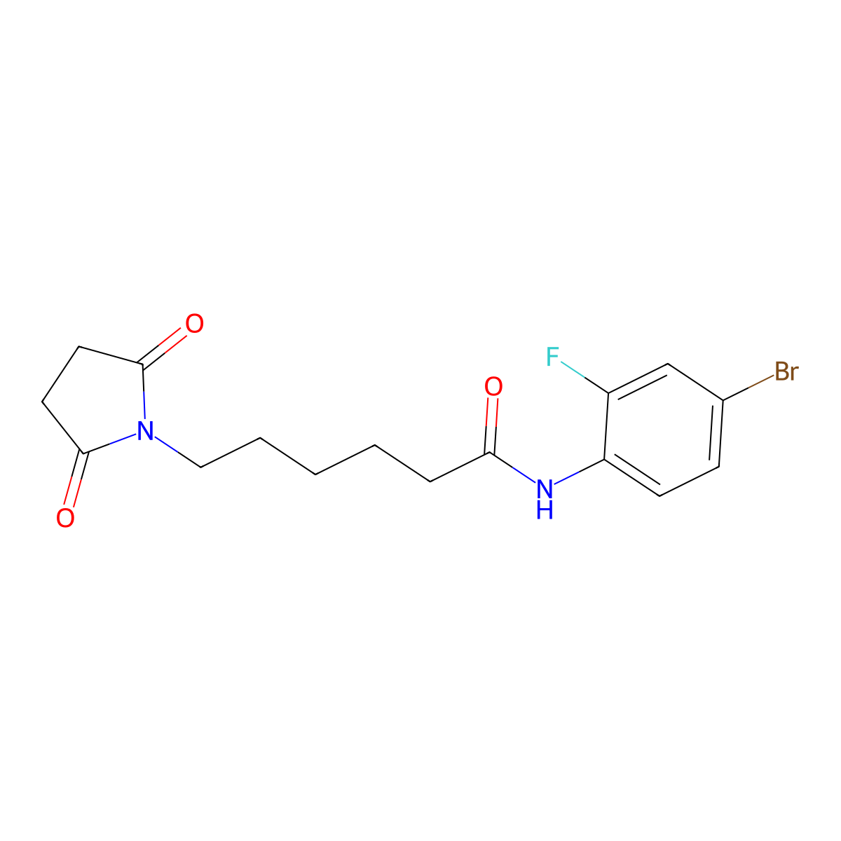 N-(4-bromo-2-fluorophenyl)-6-(2,5-dioxopyrrolidin-1-yl)hexanamide molecular structure, CAS 714280-02-1