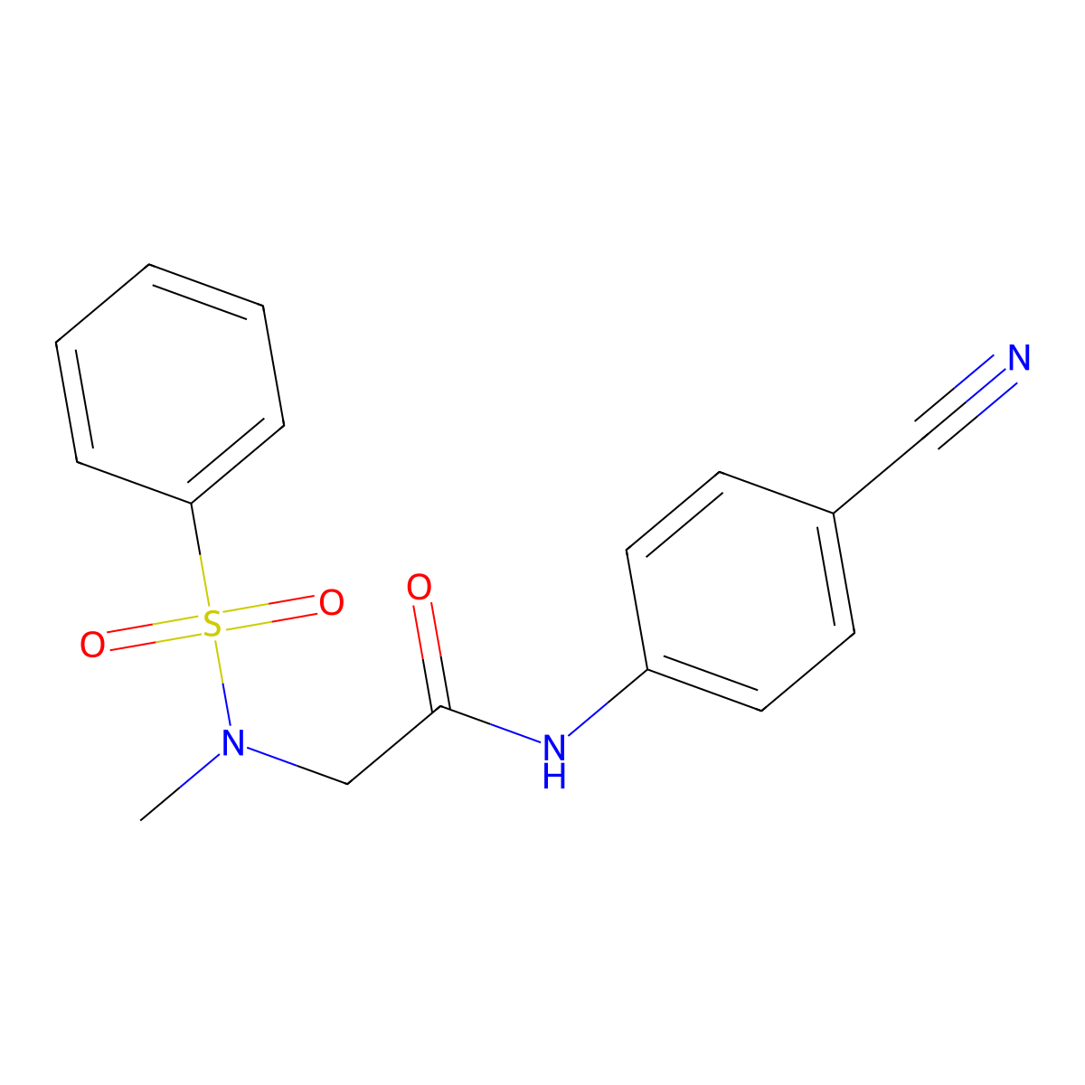 2-[benzenesulfonyl(methyl)amino]-N-(4-cyanophenyl)acetamide molecular structure, CAS 714280-10-1