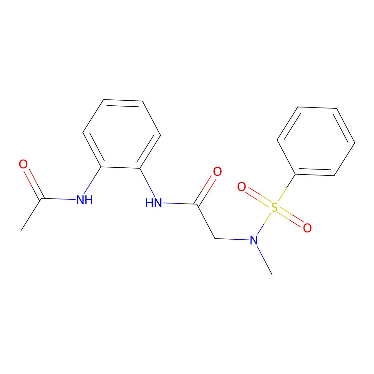 N-(2-acetamidophenyl)-2-[benzenesulfonyl(methyl)amino]acetamide molecular structure, CAS 714280-12-3