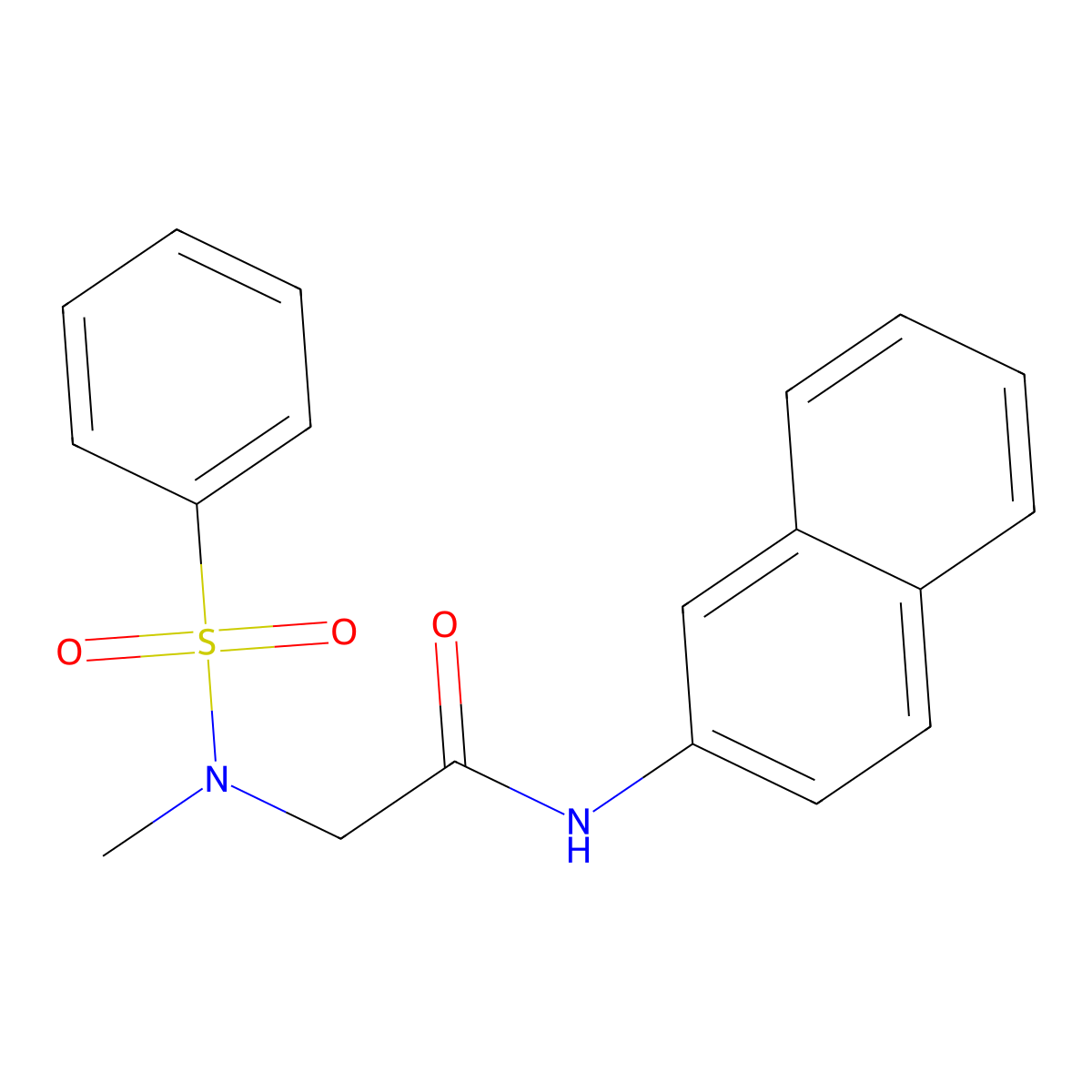 2-[benzenesulfonyl(methyl)amino]-N-naphthalen-2-ylacetamide molecular structure, CAS 714280-13-4