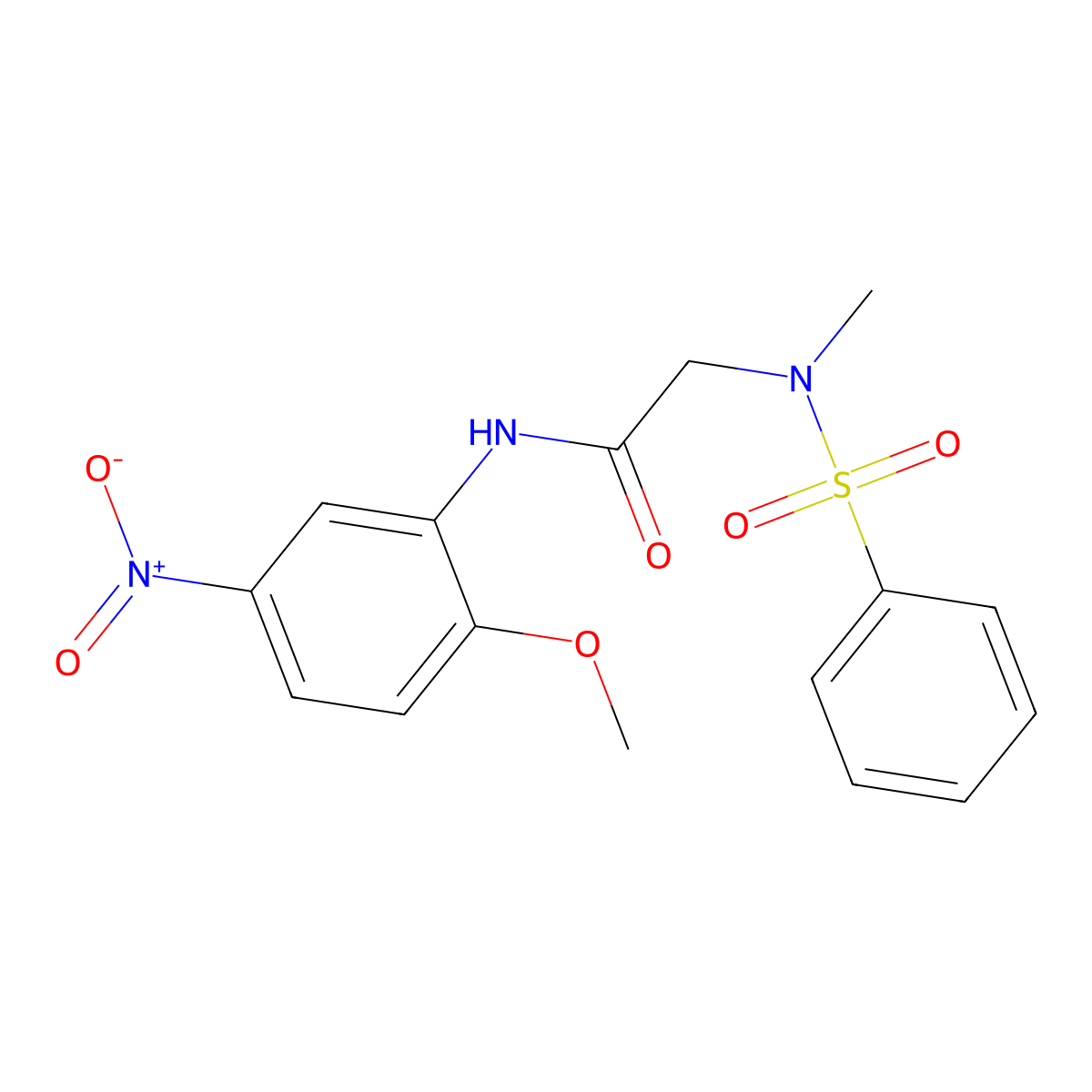 2-[benzenesulfonyl(methyl)amino]-N-(2-methoxy-5-nitrophenyl)acetamide molecular structure, CAS 714280-22-5