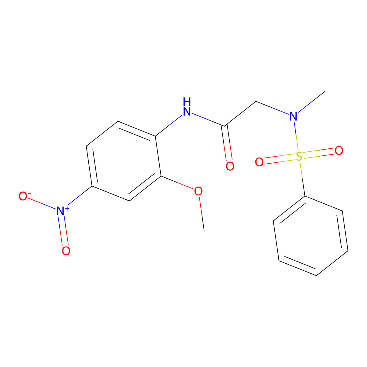 2-[benzenesulfonyl(methyl)amino]-N-(2-methoxy-4-nitrophenyl)acetamide molecular structure, CAS 714280-27-0