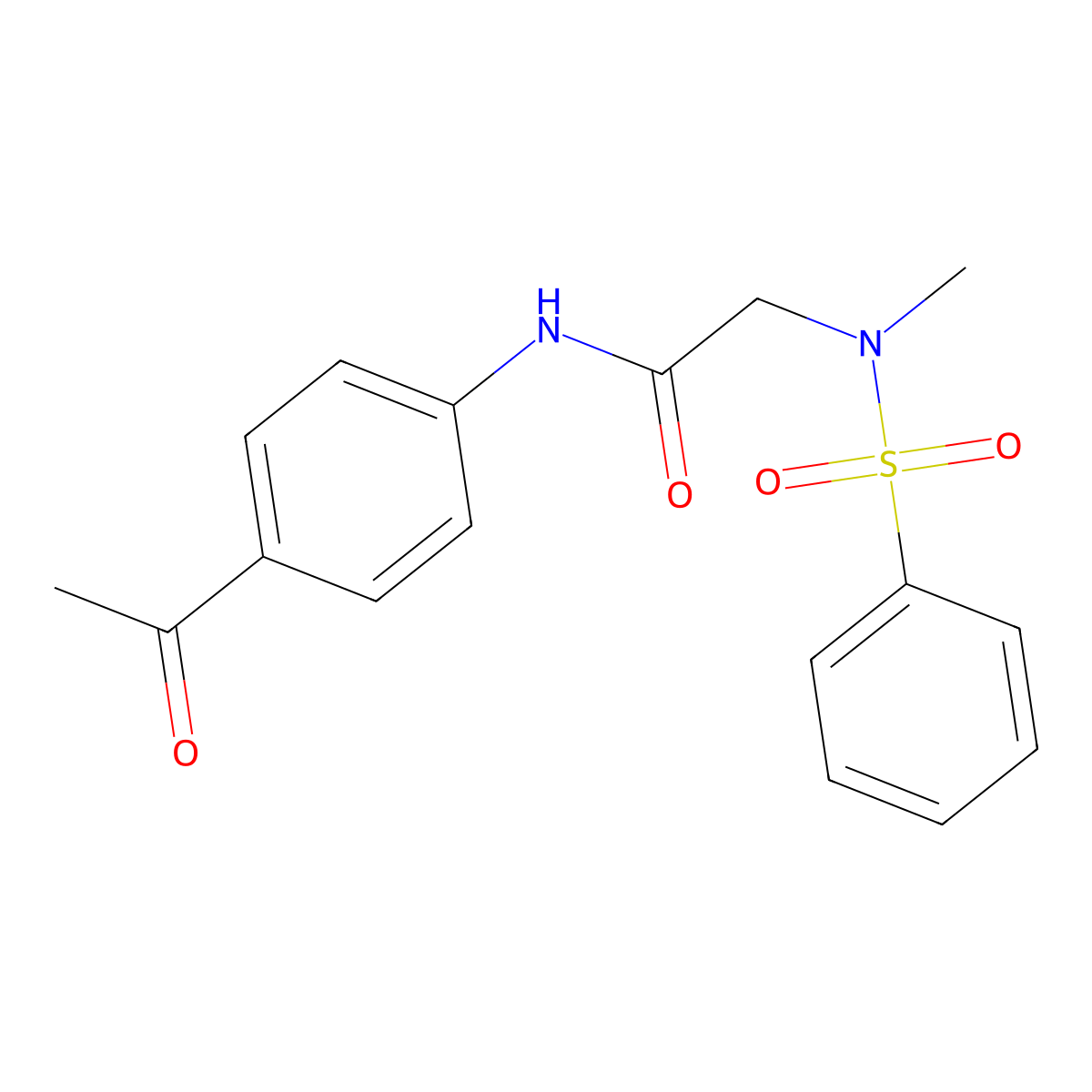 N-(4-acetylphenyl)-2-[benzenesulfonyl(methyl)amino]acetamide molecular structure, CAS 714280-29-2