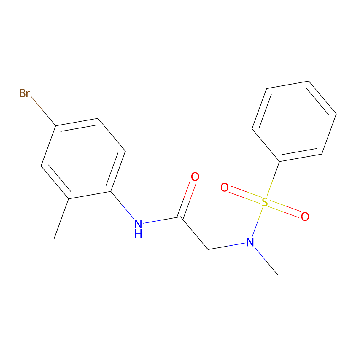 2-[benzenesulfonyl(methyl)amino]-N-(4-bromo-2-methylphenyl)acetamide molecular structure, CAS 714280-31-6