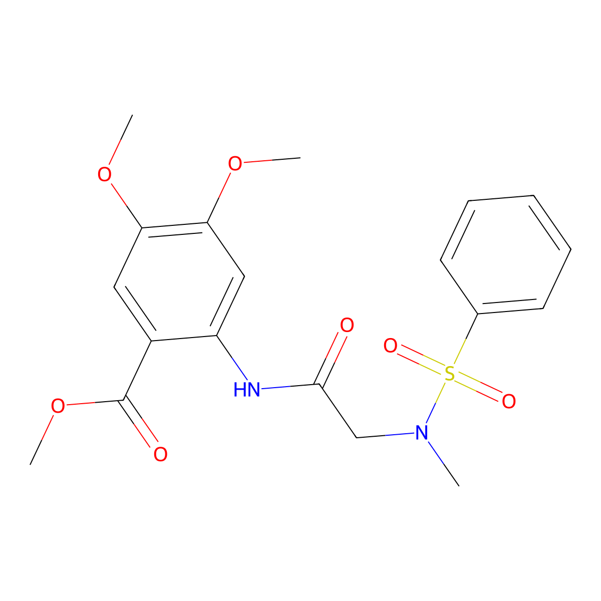methyl 4,5-dimethoxy-2-{[N-methyl-N-(phenylsulfonyl)glycyl]amino}benzoate molecular structure, CAS 714280-34-9