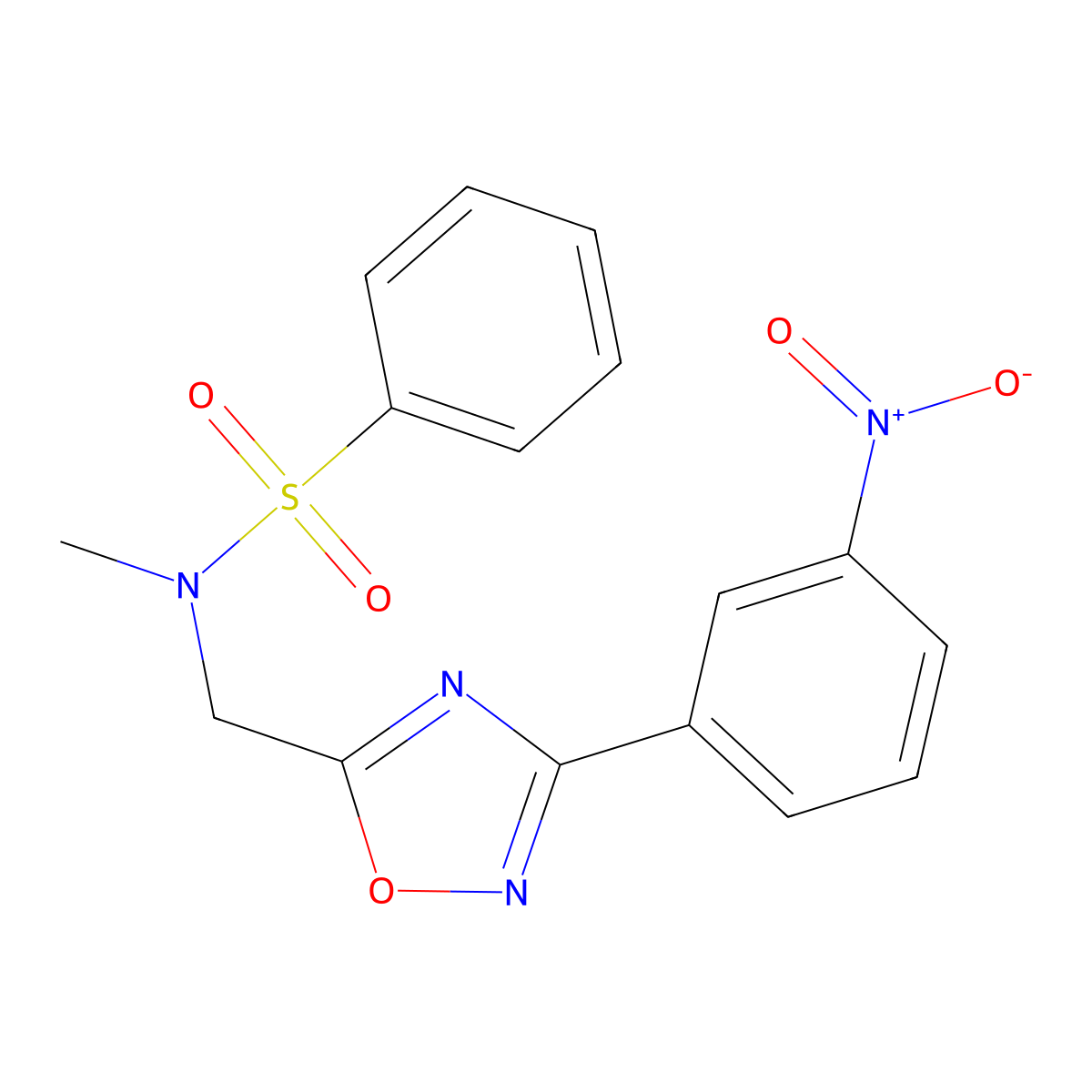 N-methyl-N-[[3-(3-nitrophenyl)-1,2,4-oxadiazol-5-yl]methyl]benzenesulfonamide molecular structure, CAS 714280-47-4