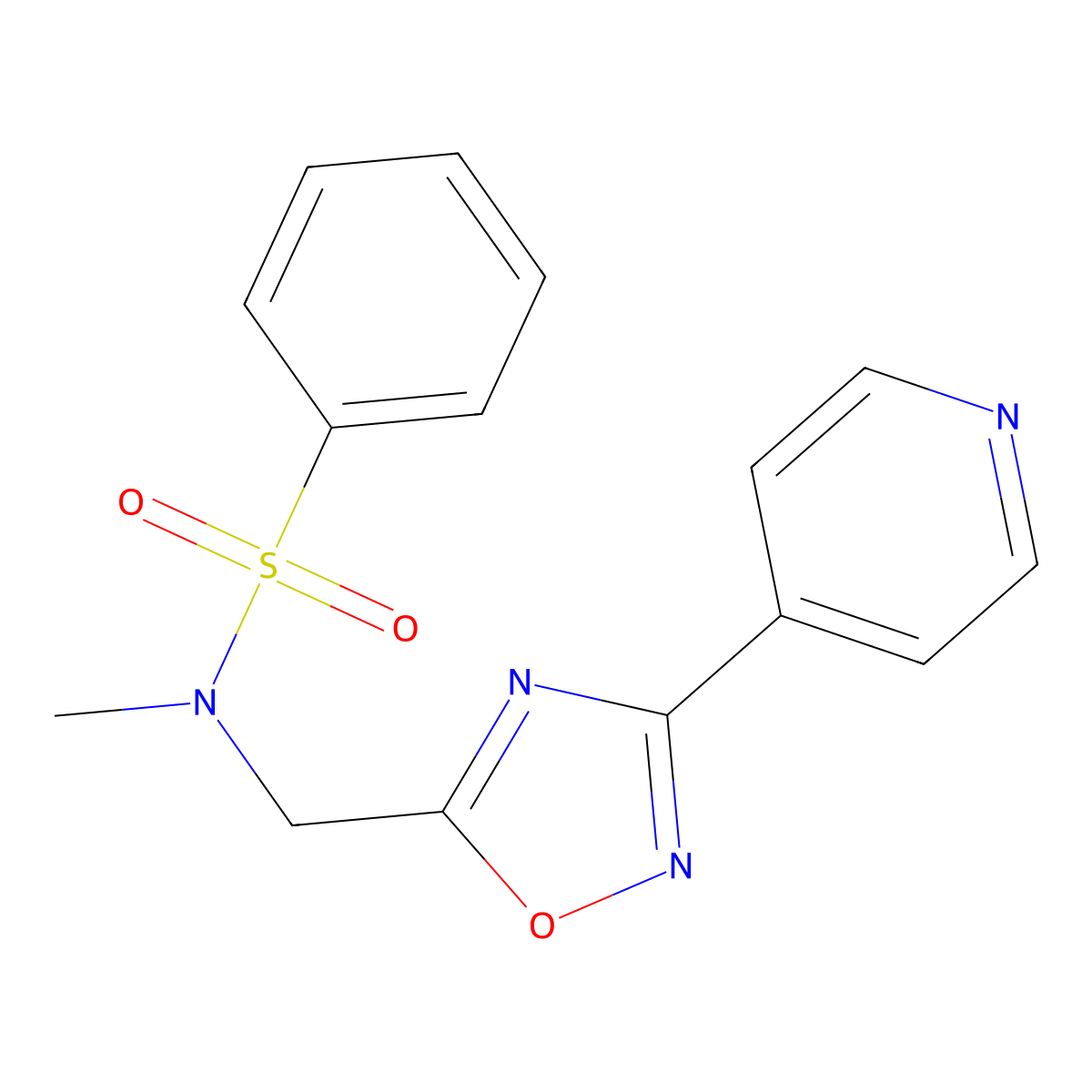 N-methyl-N-[(3-pyridin-4-yl-1,2,4-oxadiazol-5-yl)methyl]benzenesulfonamide molecular structure, CAS 714280-49-6