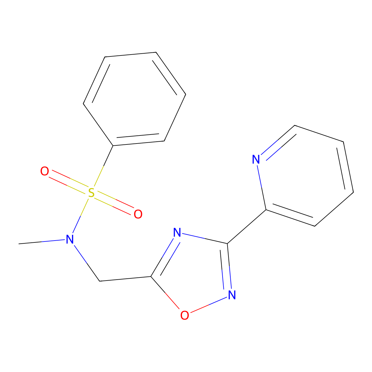 N-methyl-N-[(3-pyridin-2-yl-1,2,4-oxadiazol-5-yl)methyl]benzenesulfonamide molecular structure, CAS 714280-50-9