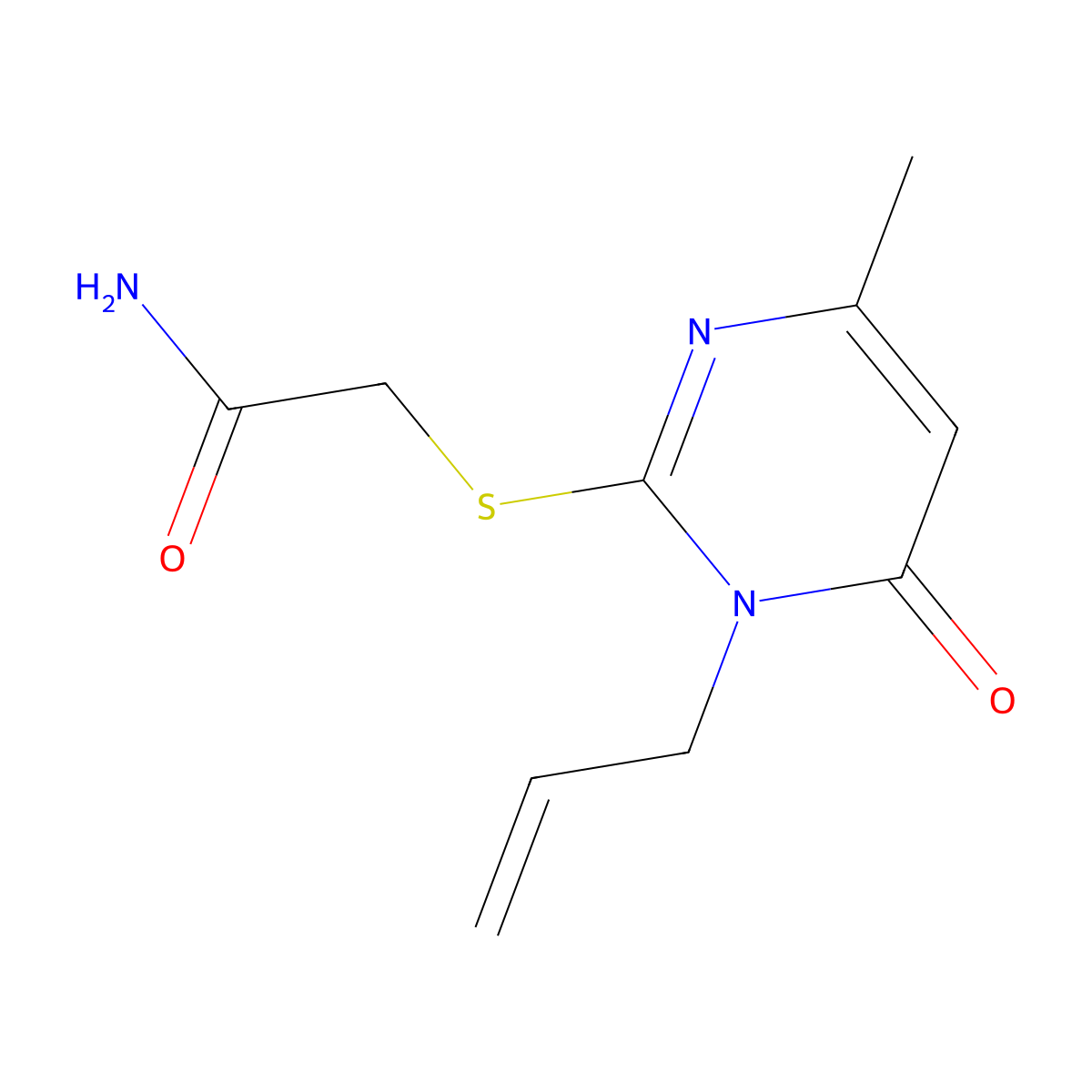 2-(4-Methyl-6-oxo-1-prop-2-enylpyrimidin-2-yl)sulfanylacetamide molecular structure, CAS 714280-51-0