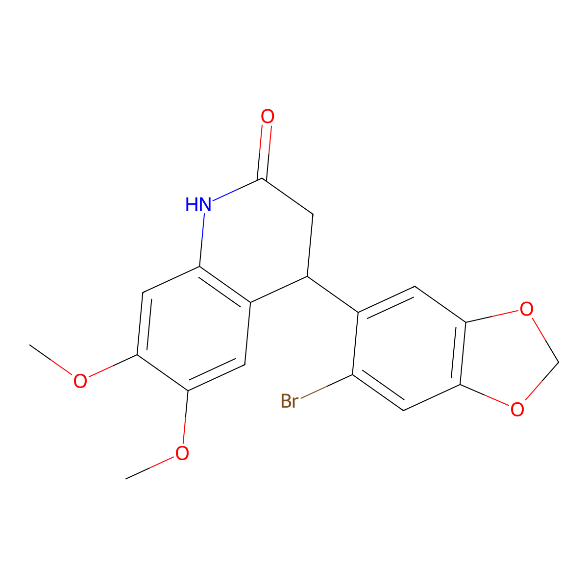 4-(6-bromo-1,3-benzodioxol-5-yl)-6,7-dimethoxy-3,4-dihydro-1H-quinolin-2-one molecular structure, CAS 714281-07-9