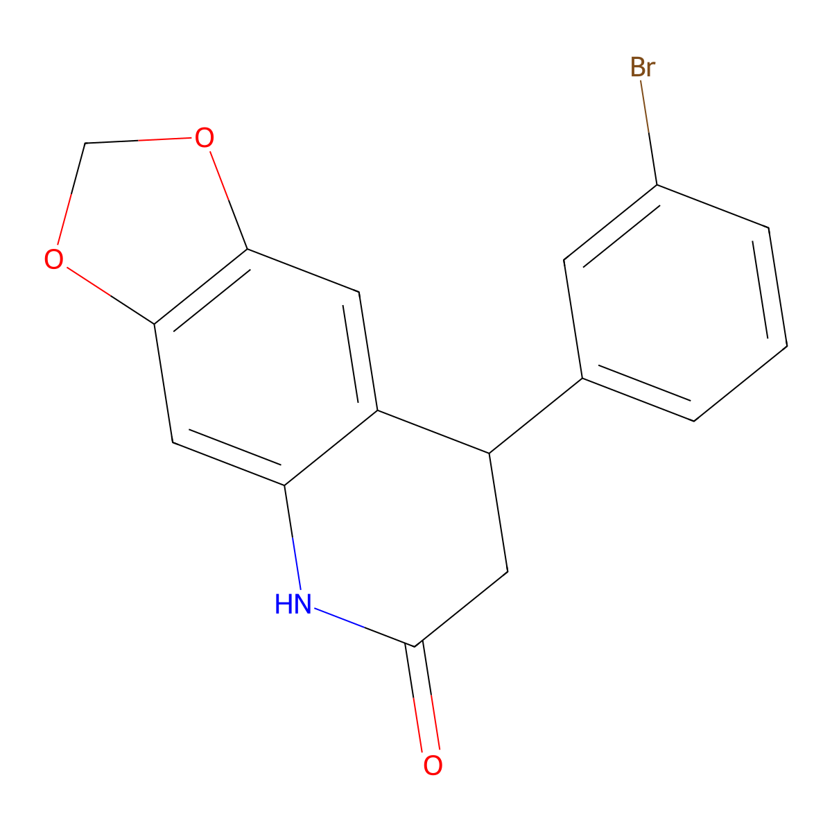 8-(3-bromophenyl)-7,8-dihydro[1,3]dioxolo[4,5-g]quinolin-6(5H)-one molecular structure, CAS 714281-10-4