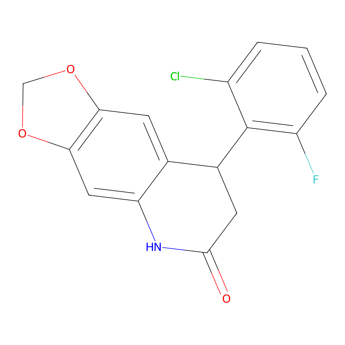8-(2-chloro-6-fluorophenyl)-7,8-dihydro[1,3]dioxolo[4,5-g]quinolin-6(5H)-one molecular structure, CAS 714281-12-6