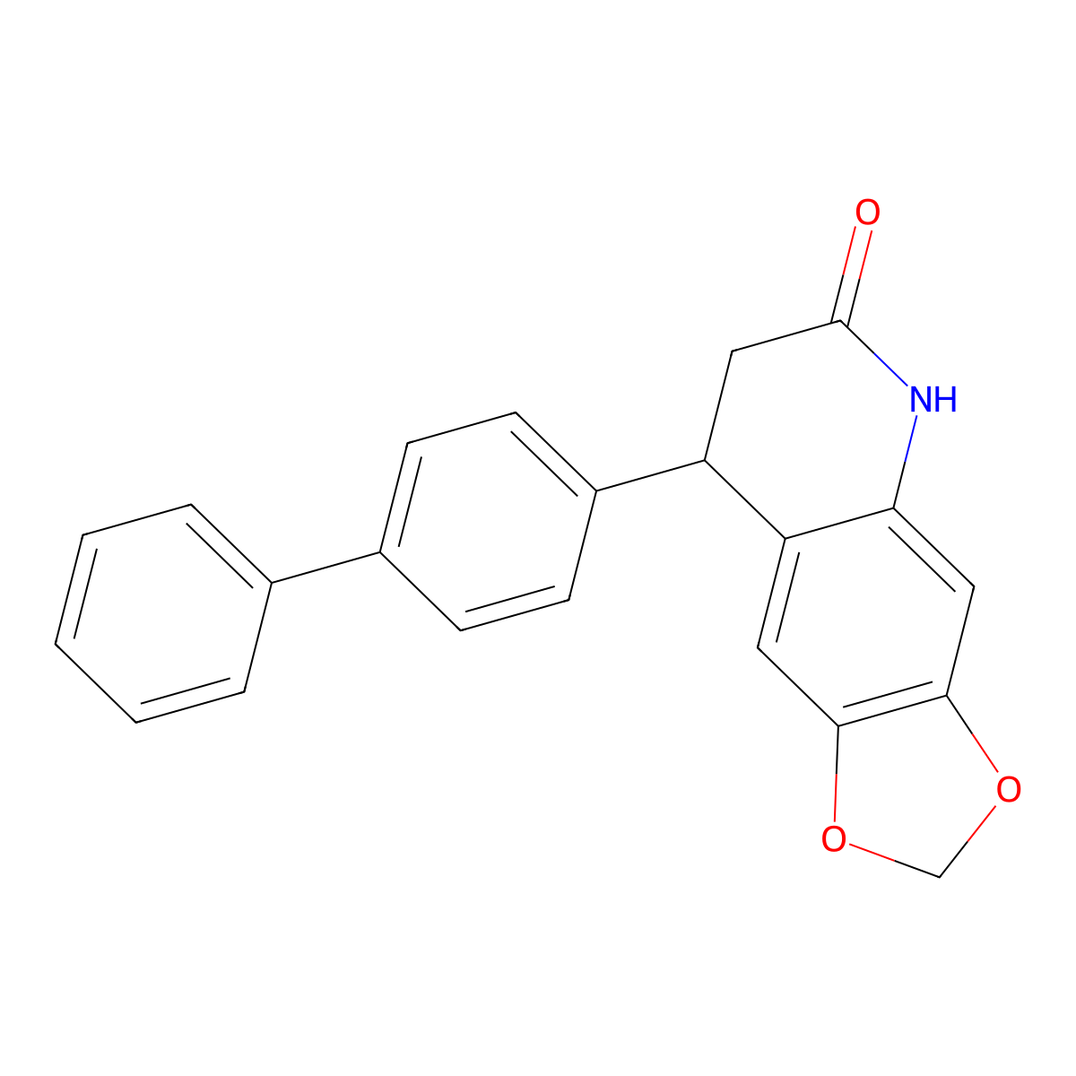 8-(4-phenylphenyl)-7,8-dihydro-5H-[1,3]dioxolo[4,5-g]quinolin-6-one molecular structure, CAS 714281-13-7
