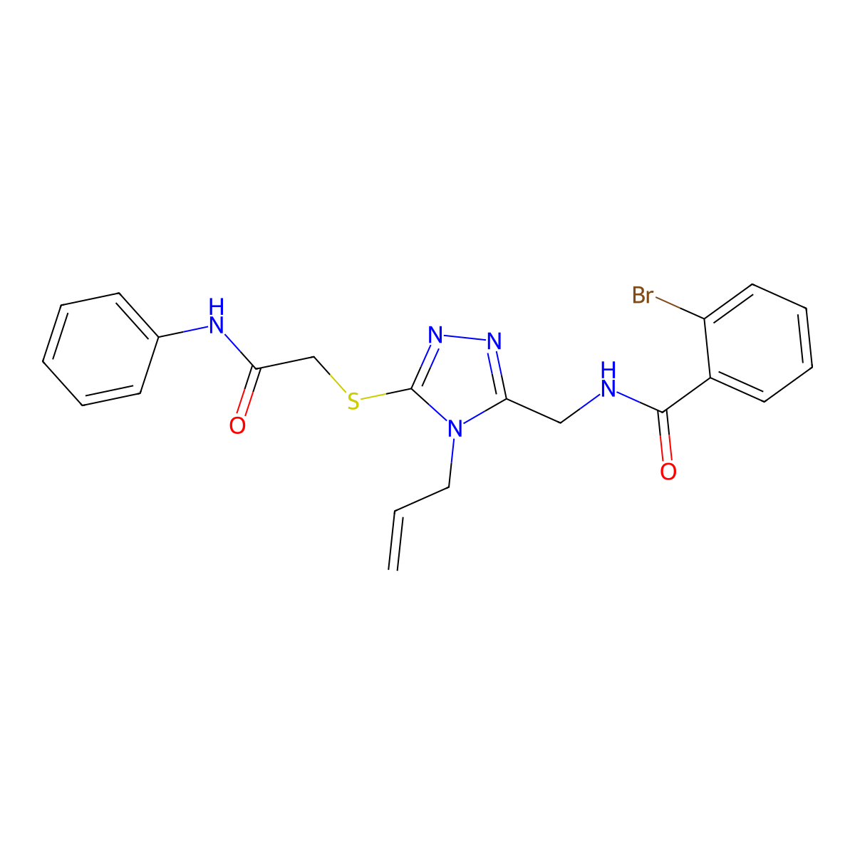 N-[[5-(2-anilino-2-oxoethyl)sulfanyl-4-prop-2-enyl-1,2,4-triazol-3-yl]methyl]-2-bromobenzamide molecular structure, CAS 714281-21-7