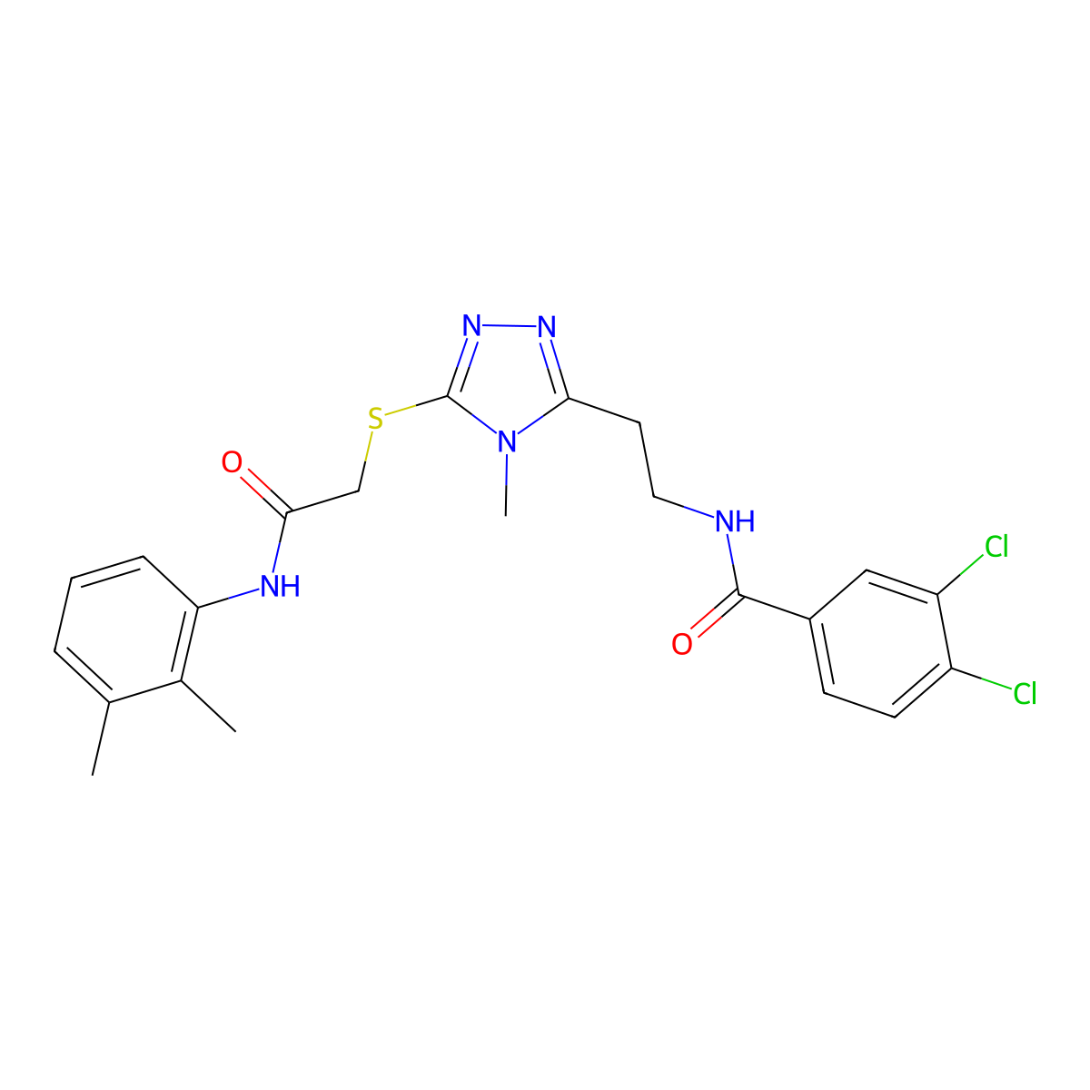 3,4-dichloro-N-[2-[5-[2-(2,3-dimethylanilino)-2-oxoethyl]sulfanyl-4-methyl-1,2,4-triazol-3-yl]ethyl]benzamide molecular structure, CAS 714281-25-1