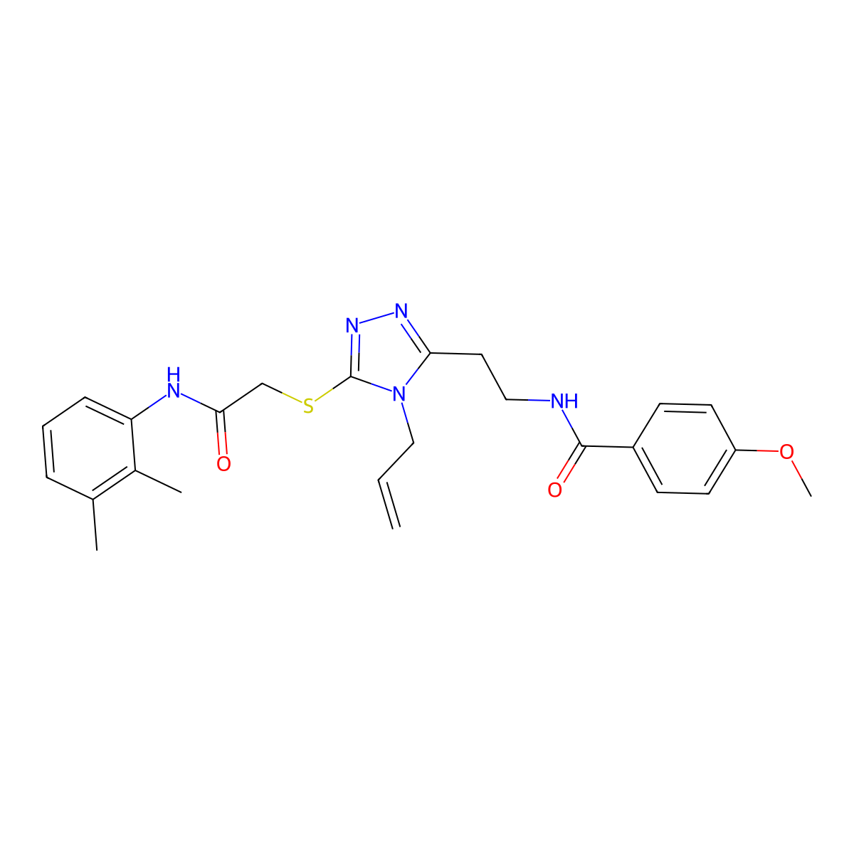 N-[2-[5-[2-(2,3-dimethylanilino)-2-oxoethyl]sulfanyl-4-prop-2-enyl-1,2,4-triazol-3-yl]ethyl]-4-methoxybenzamide molecular structure, CAS 714281-26-2