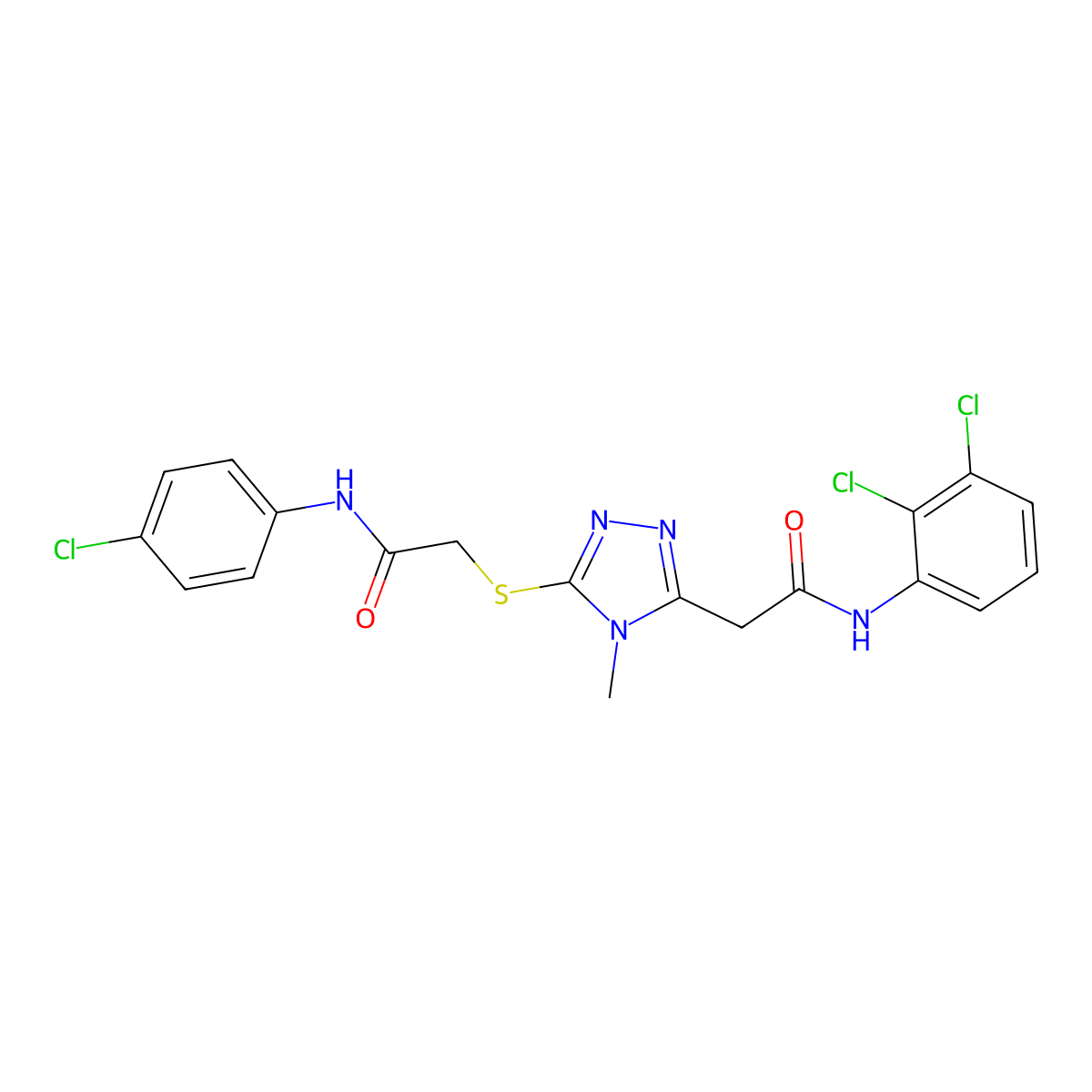 2-[5-[2-(4-chloroanilino)-2-oxoethyl]sulfanyl-4-methyl-1,2,4-triazol-3-yl]-N-(2,3-dichlorophenyl)acetamide molecular structure, CAS 714281-29-5