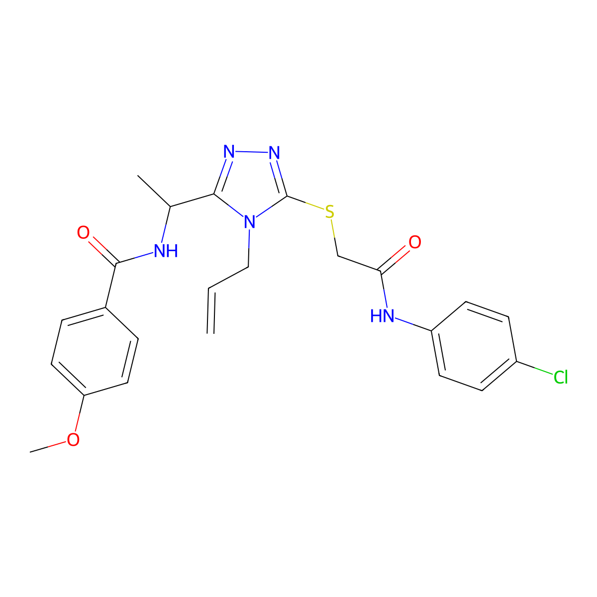N-{1-[5-({2-[(4-chlorophenyl)amino]-2-oxoethyl}sulfanyl)-4-(prop-2-en-1-yl)-4H-1,2,4-triazol-3-yl]ethyl}-4-methoxybenzamide molecular structure, CAS 714281-30-8