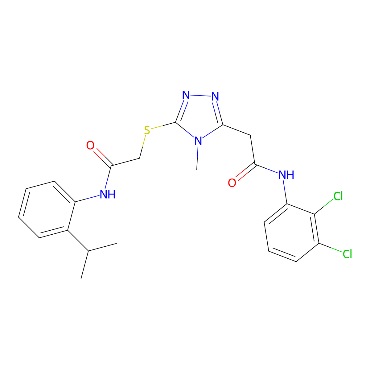 N-(2,3-dichlorophenyl)-2-[4-methyl-5-[2-oxo-2-(2-propan-2-ylanilino)ethyl]sulfanyl-1,2,4-triazol-3-yl]acetamide molecular structure, CAS 714281-37-5