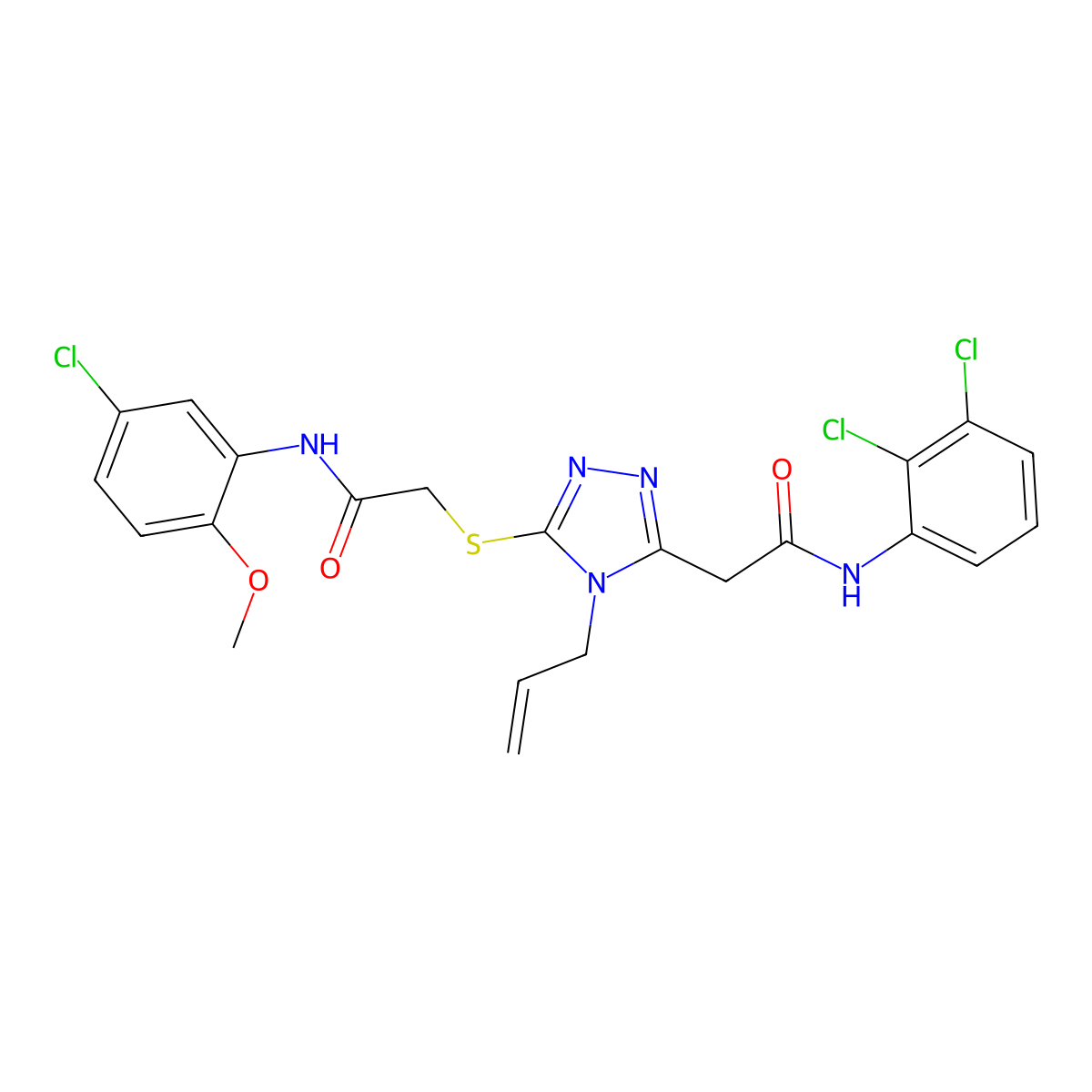 2-[5-[2-(5-chloro-2-methoxyanilino)-2-oxoethyl]sulfanyl-4-prop-2-enyl-1,2,4-triazol-3-yl]-N-(2,3-dichlorophenyl)acetamide molecular structure, CAS 714281-45-5