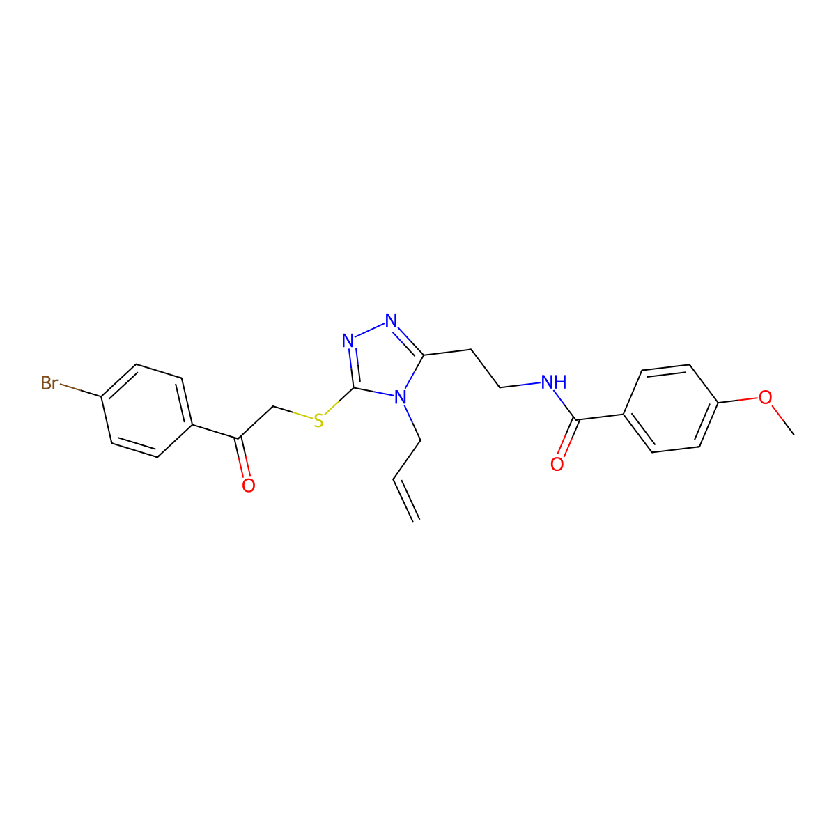 N-[2-[5-[2-(4-bromophenyl)-2-oxoethyl]sulfanyl-4-prop-2-enyl-1,2,4-triazol-3-yl]ethyl]-4-methoxybenzamide molecular structure, CAS 714281-80-8