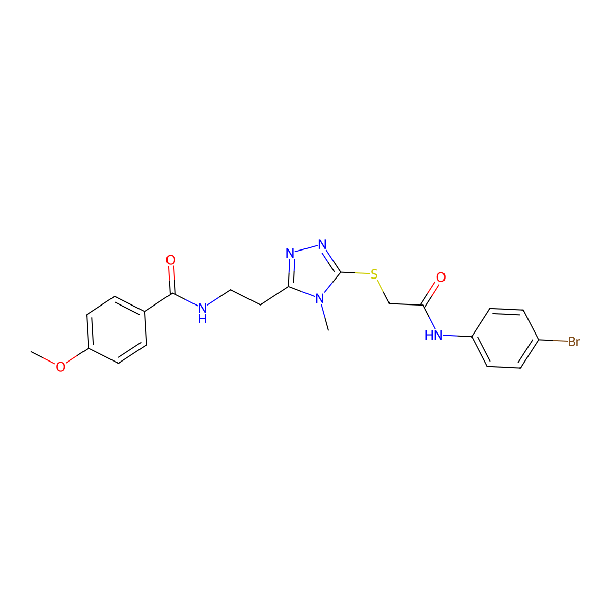 N-[2-[5-[2-(4-bromoanilino)-2-oxoethyl]sulfanyl-4-methyl-1,2,4-triazol-3-yl]ethyl]-4-methoxybenzamide molecular structure, CAS 714281-85-3