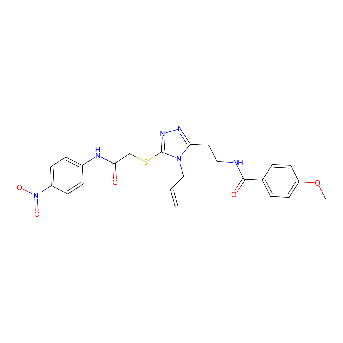 4-methoxy-N-[2-[5-[2-(4-nitroanilino)-2-oxoethyl]sulfanyl-4-prop-2-enyl-1,2,4-triazol-3-yl]ethyl]benzamide molecular structure, CAS 714281-99-9