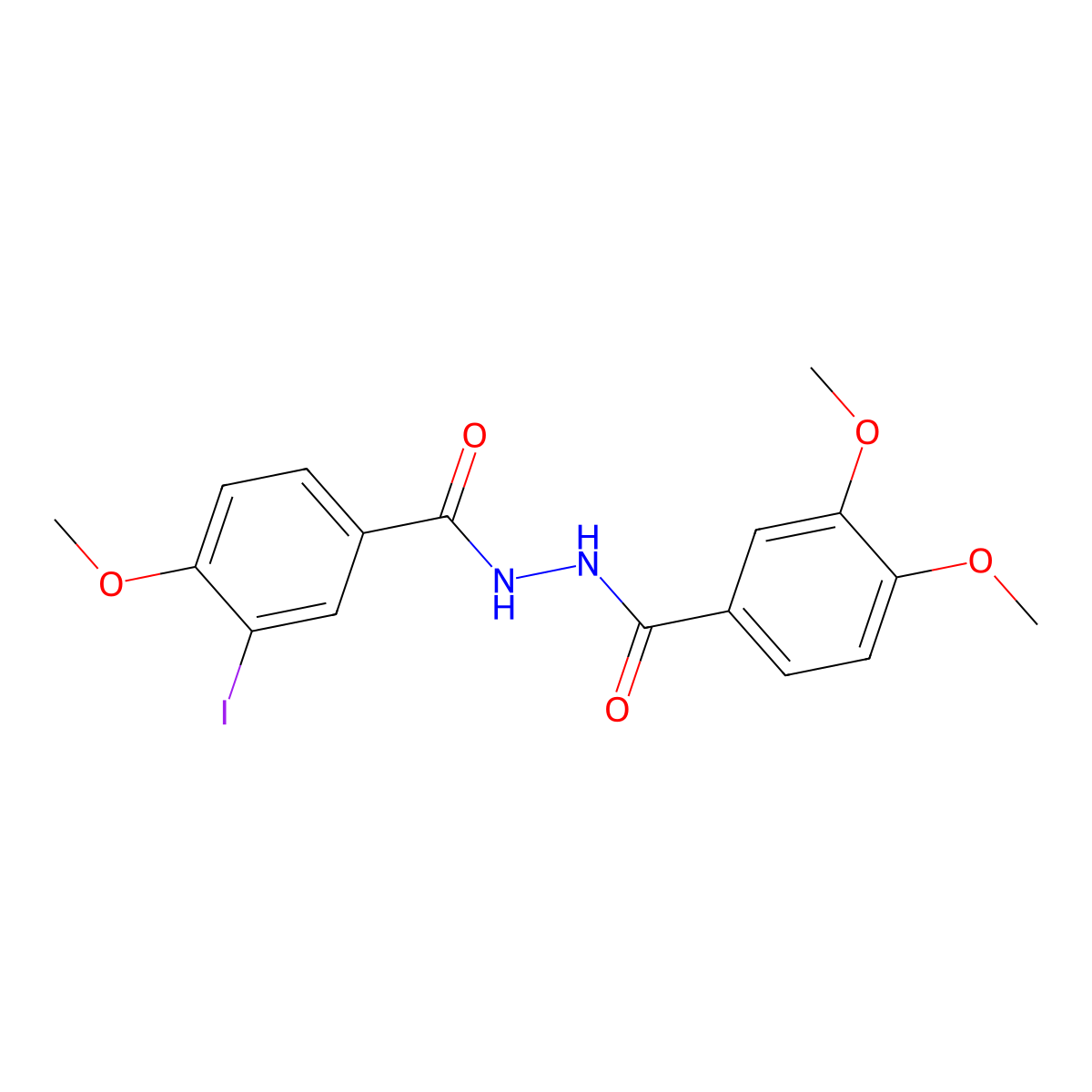 N'-(3-iodo-4-methoxybenzoyl)-3,4-dimethoxybenzohydrazide molecular structure, CAS 714282-18-5