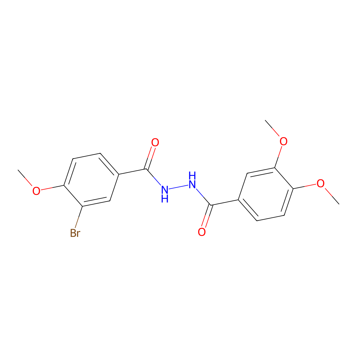 N'-(3-bromo-4-methoxybenzoyl)-3,4-dimethoxybenzohydrazide molecular structure, CAS 714282-20-9