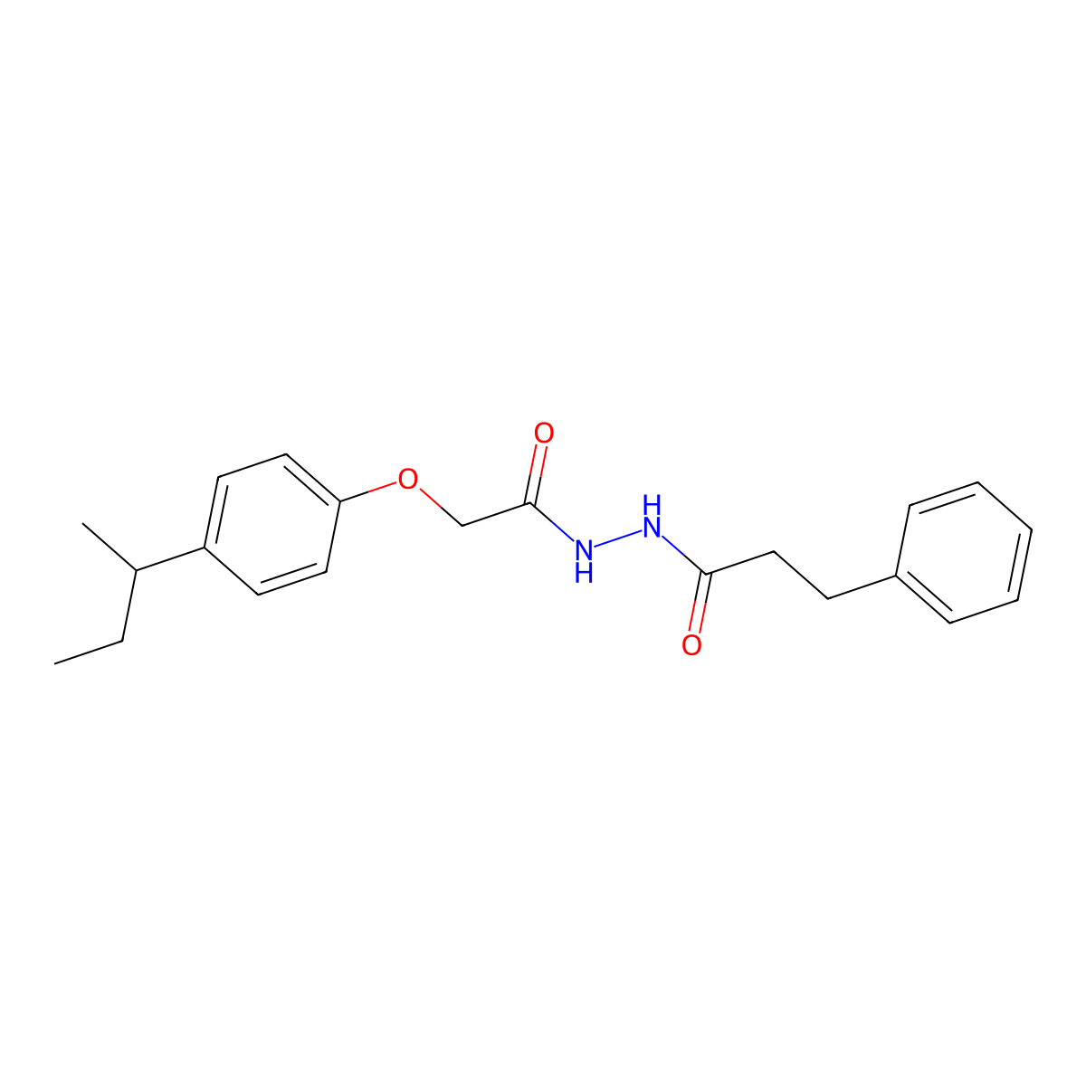 N'-[2-(4-butan-2-ylphenoxy)acetyl]-3-phenylpropanehydrazide molecular structure, CAS 714282-26-5
