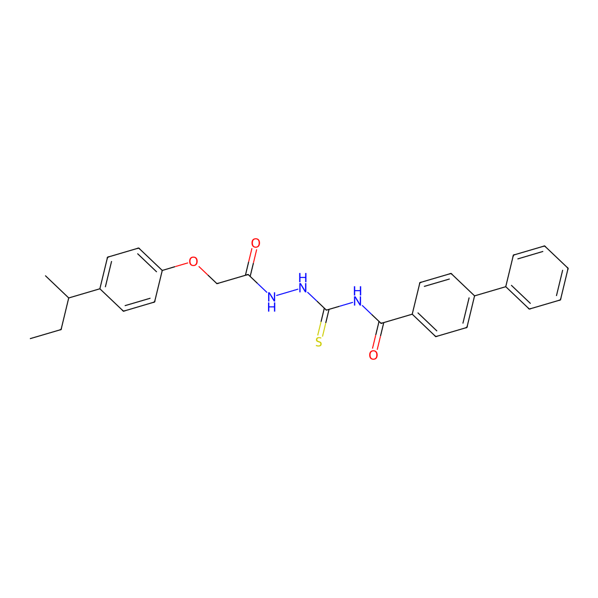 N-[[[2-(4-butan-2-ylphenoxy)acetyl]amino]carbamothioyl]-4-phenylbenzamide molecular structure, CAS 714282-33-4