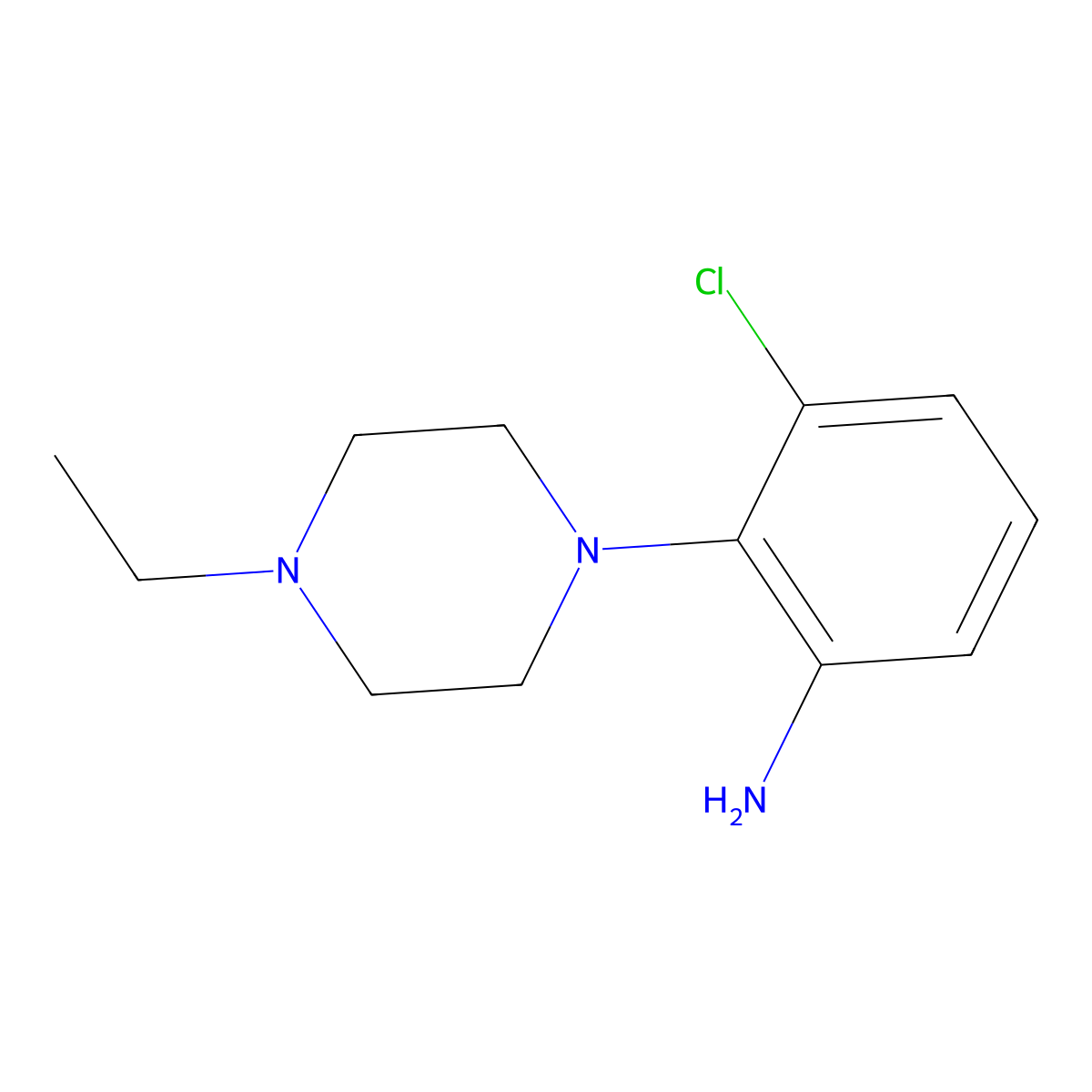 3-Chloro-2-(4-ethylpiperazin-1-yl)aniline molecular structure, CAS 714282-41-4