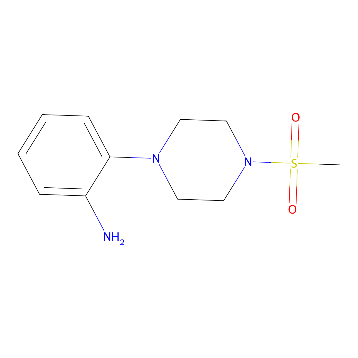 2-[4-(Methylsulfonyl)piperazin-1-yl]aniline molecular structure, CAS 714282-43-6