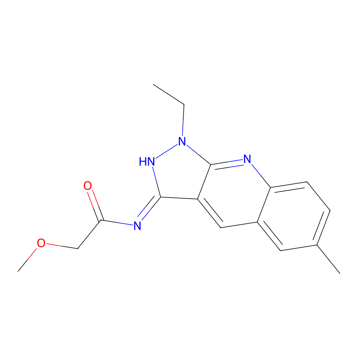 N-(1-ethyl-6-methylpyrazolo[3,4-b]quinolin-3-yl)-2-methoxyacetamide molecular structure, CAS 714283-11-1