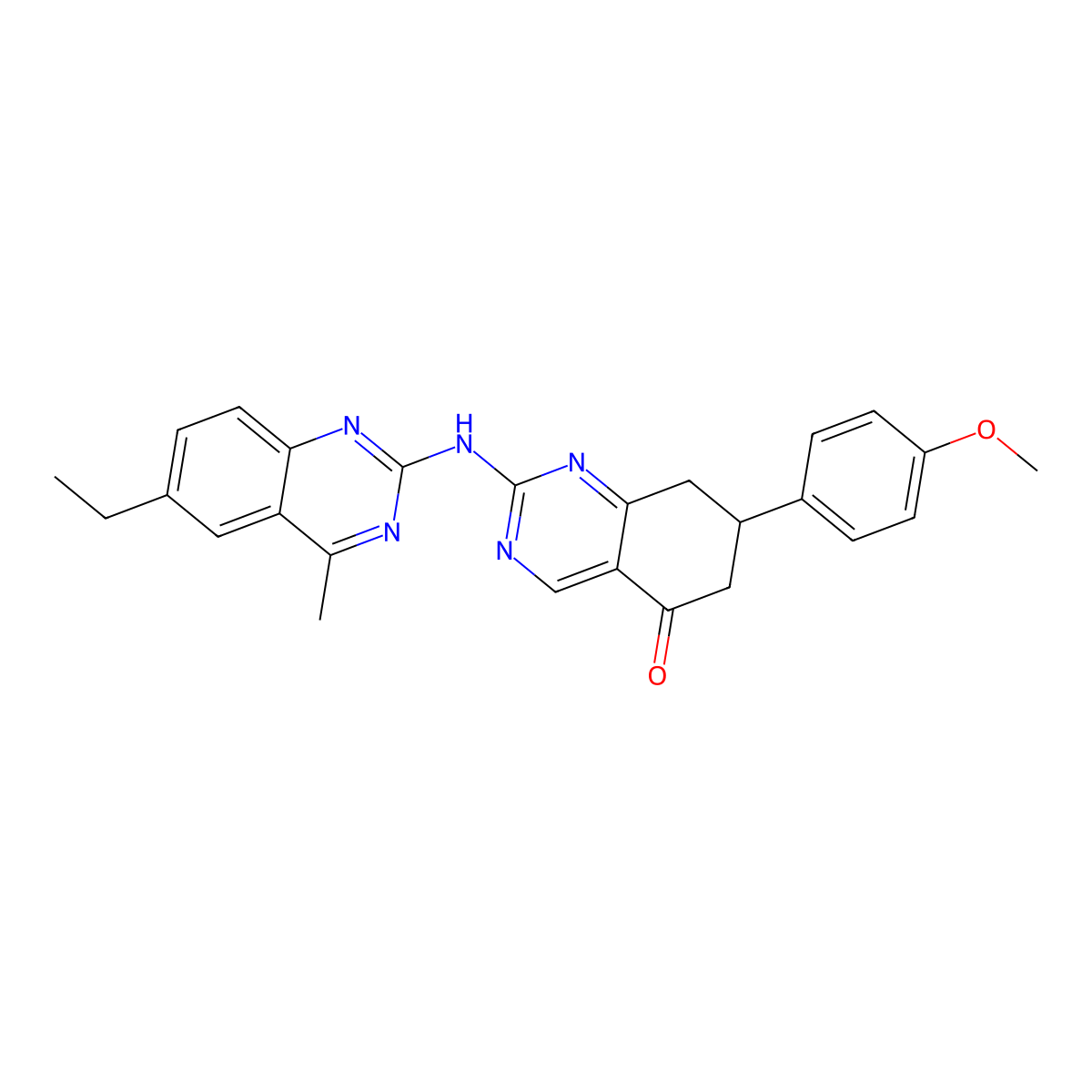 2-[(6-ethyl-4-methylquinazolin-2-yl)amino]-7-(4-methoxyphenyl)-7,8-dihydroquinazolin-5(6H)-one molecular structure, CAS 714284-47-6
