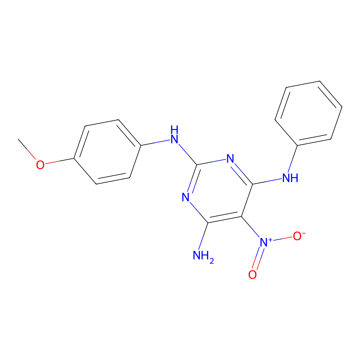 N2-(4-methoxyphenyl)-5-nitro-N4-phenylpyrimidine-2,4,6-triamine molecular structure, CAS 714284-77-2