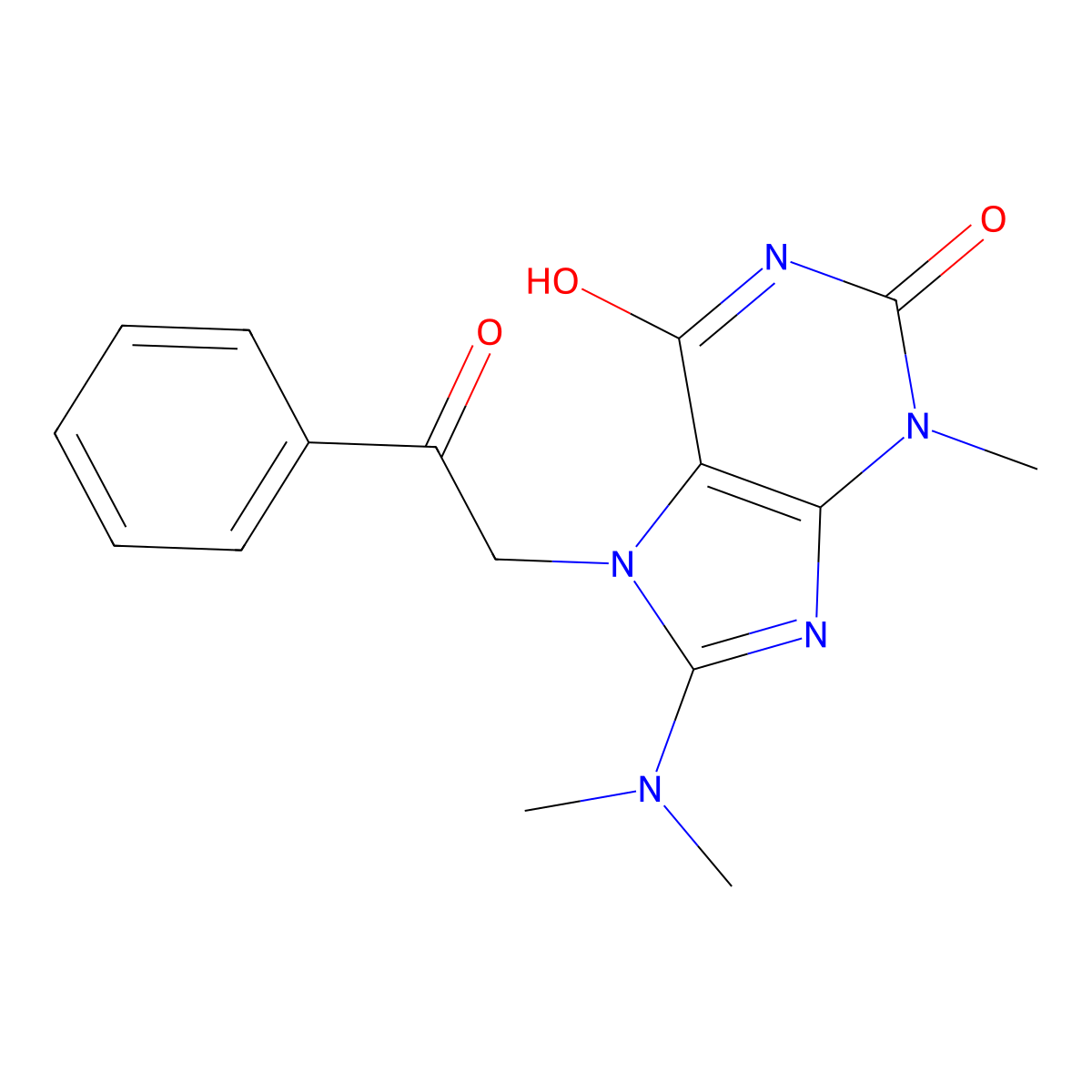 8-(dimethylamino)-3-methyl-7-(2-oxo-2-phenylethyl)-1H-purine-2,6(3H,7H)-dione molecular structure, CAS 714284-78-3