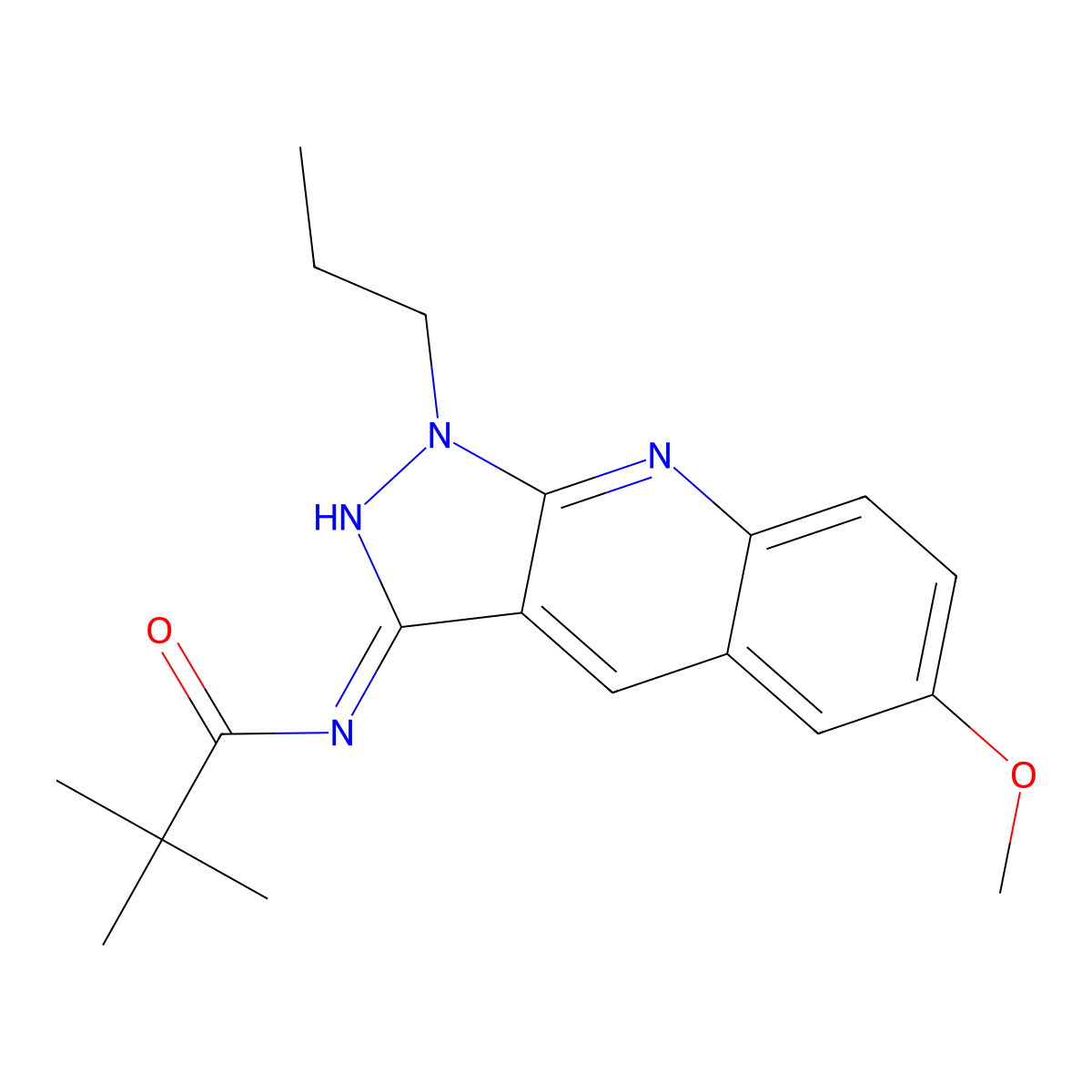 N-(6-methoxy-1-propylpyrazolo[3,4-b]quinolin-3-yl)-2,2-dimethylpropanamide molecular structure, CAS 714284-99-8