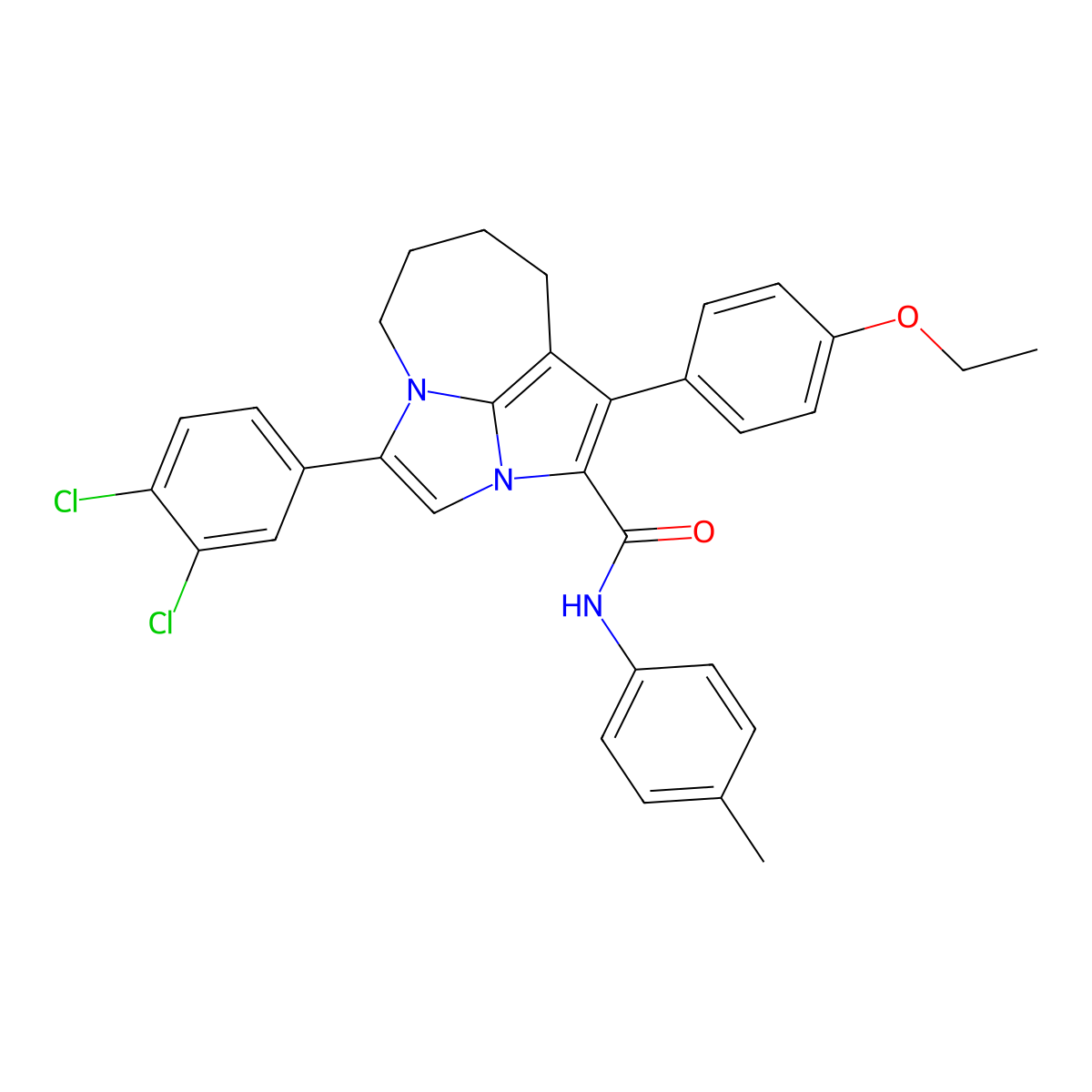4-(3,4-dichlorophenyl)-1-(4-ethoxyphenyl)-N-(p-tolyl)-5,6,7,8-tetrahydro-2a,4a-diazacyclopenta[cd]azulene-2-carboxamide molecular structure, CAS 714285-51-5