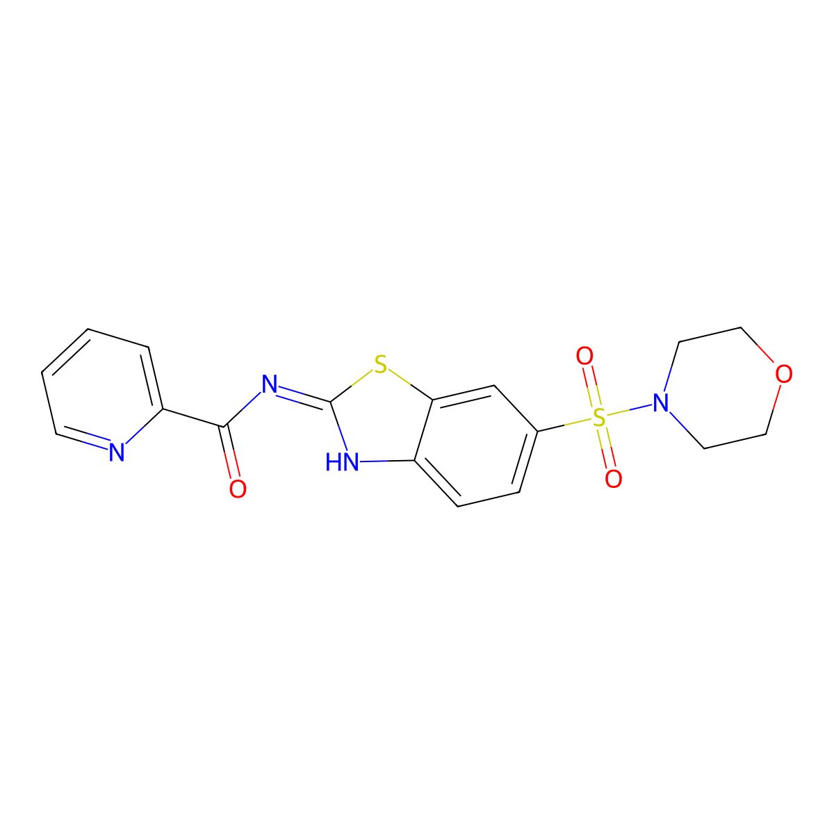 N-[(2E)-6-(morpholin-4-ylsulfonyl)-1,3-benzothiazol-2(3H)-ylidene]pyridine-2-carboxamide molecular structure, CAS 714285-68-4