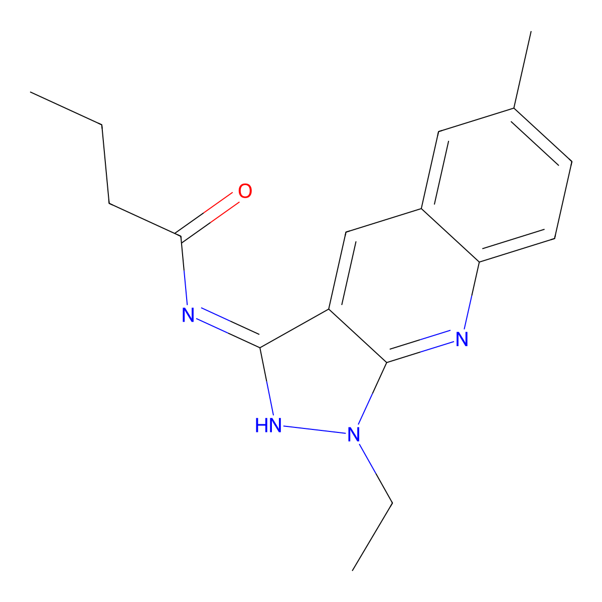 N-(1-ethyl-6-methylpyrazolo[3,4-b]quinolin-3-yl)butanamide molecular structure, CAS 714285-75-3