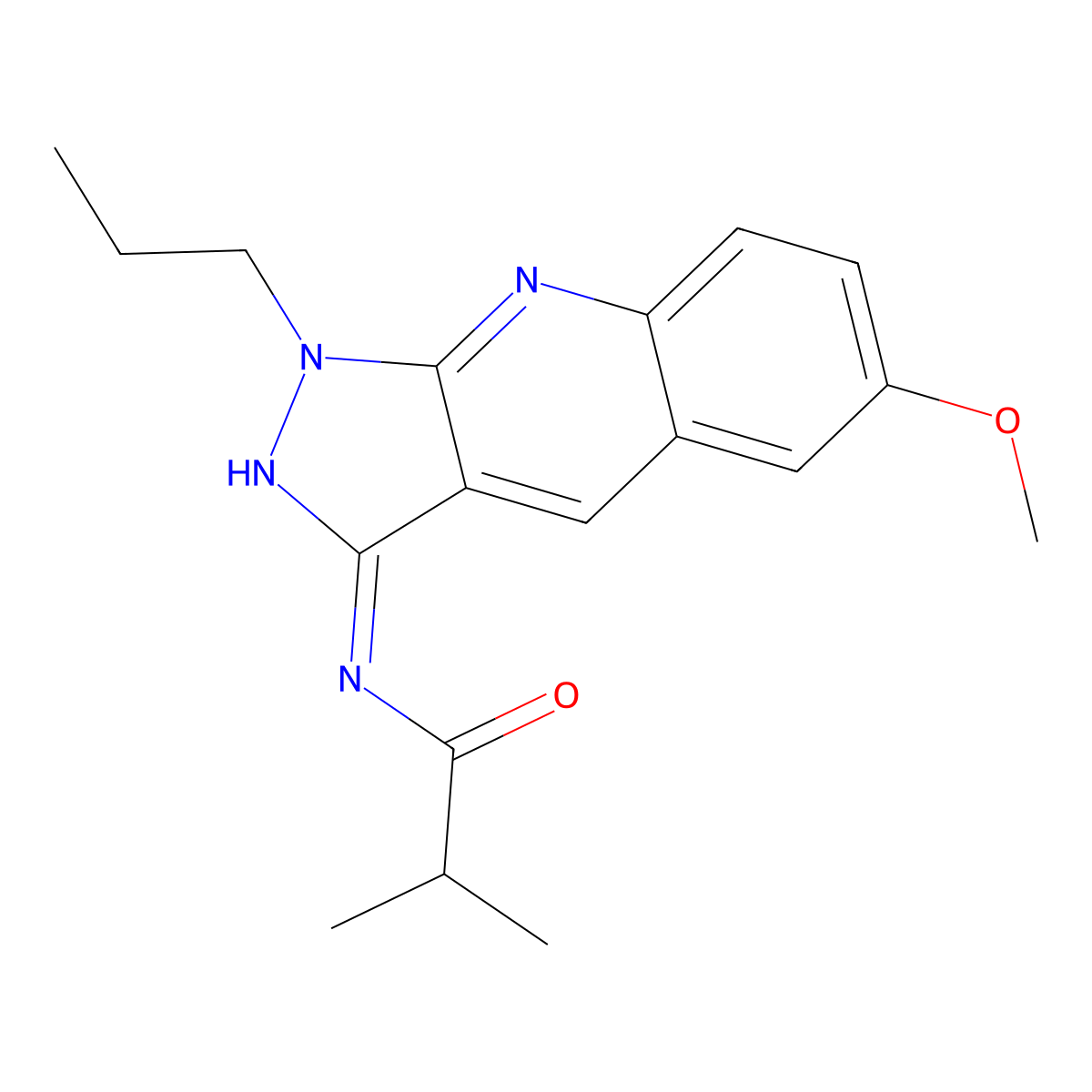 N-(6-methoxy-1-propylpyrazolo[3,4-b]quinolin-3-yl)-2-methylpropanamide molecular structure, CAS 714285-77-5