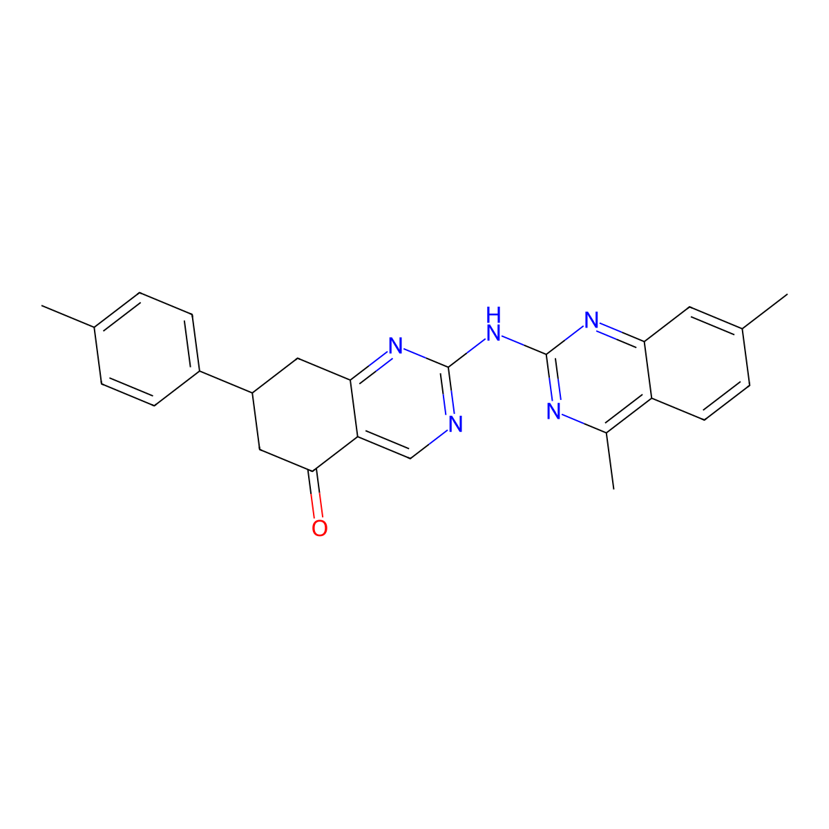 2-[(4,7-dimethylquinazolin-2-yl)amino]-7-(4-methylphenyl)-7,8-dihydroquinazolin-5(6H)-one molecular structure, CAS 714285-82-2