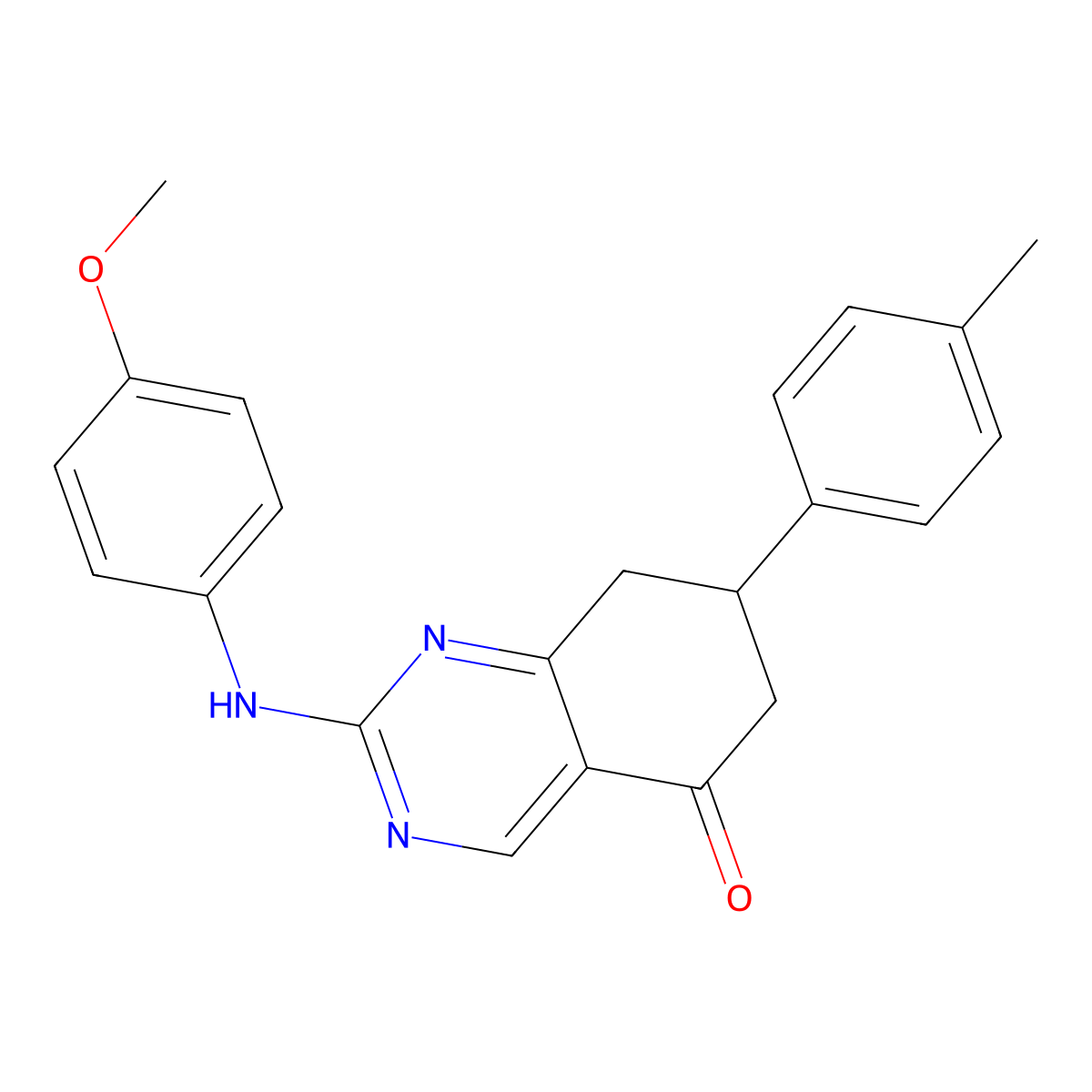 2-[(4-methoxyphenyl)amino]-7-(4-methylphenyl)-7,8-dihydroquinazolin-5(6H)-one molecular structure, CAS 714286-73-4