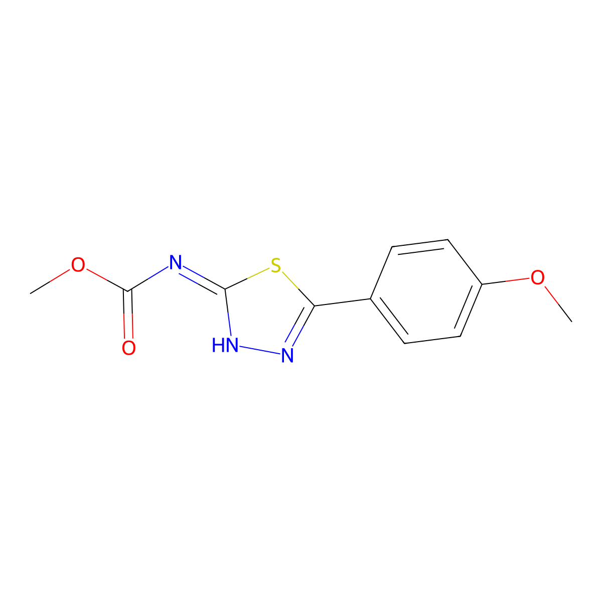 methyl N-[5-(4-methoxyphenyl)-1,3,4-thiadiazol-2-yl]carbamate molecular structure, CAS 714287-53-3