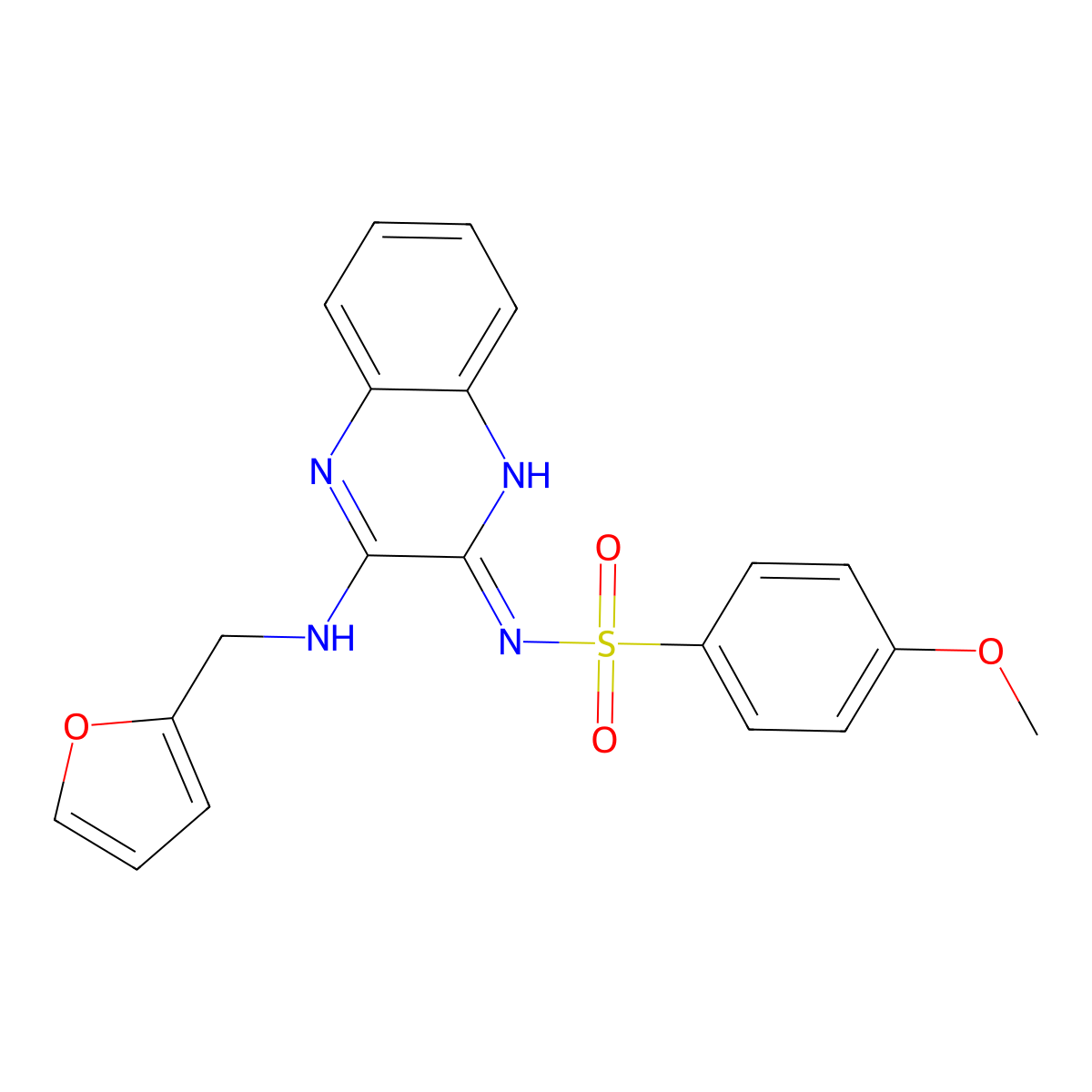 N-(3-((furan-2-ylmethyl)amino)quinoxalin-2-yl)-4-methoxybenzenesulfonamide molecular structure, CAS 714288-53-6