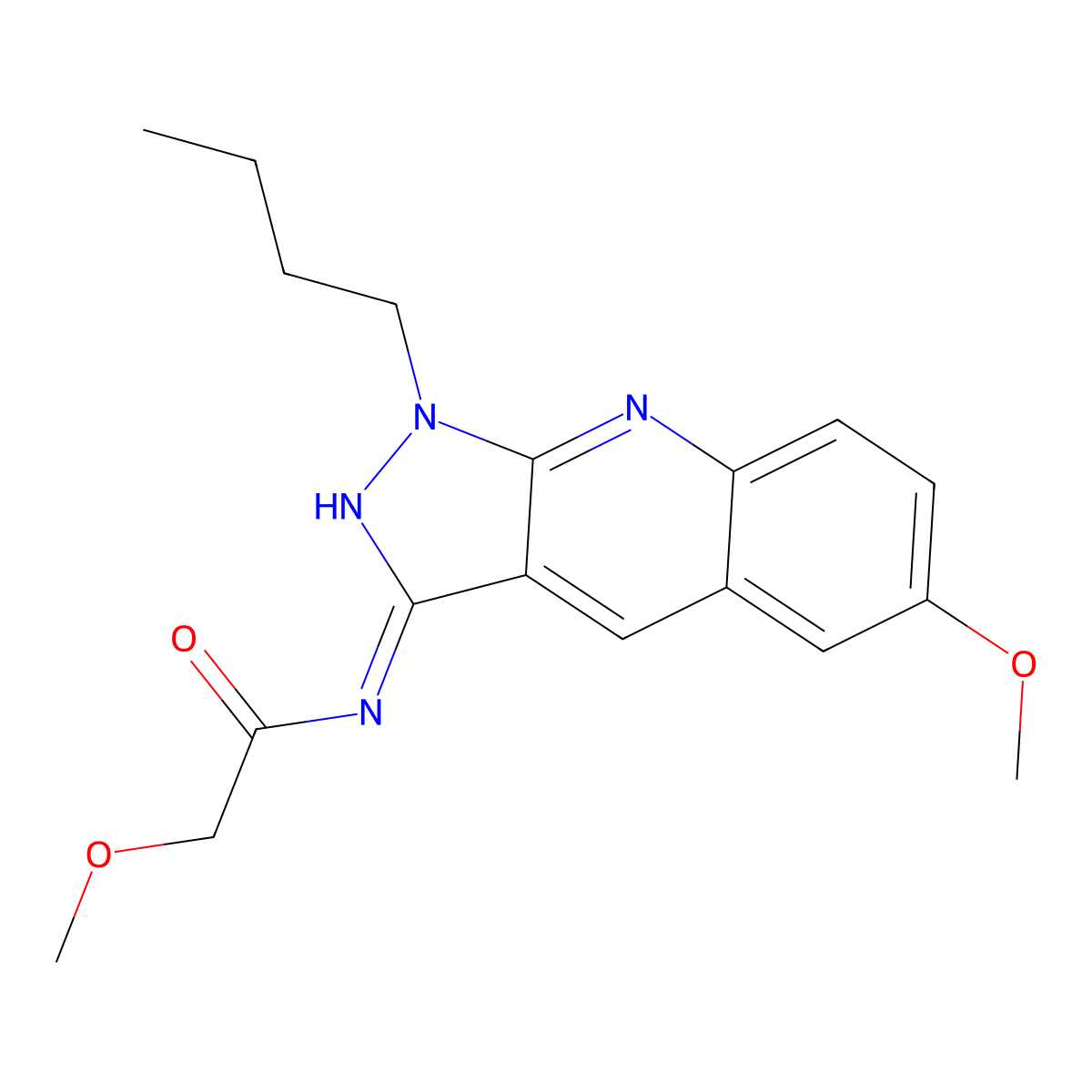 N-(1-butyl-6-methoxypyrazolo[3,4-b]quinolin-3-yl)-2-methoxyacetamide molecular structure, CAS 714288-98-9