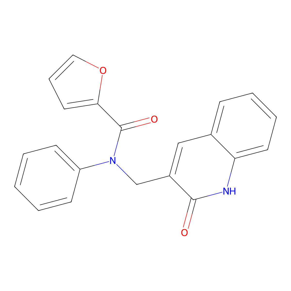 N-[(2-oxo-1H-quinolin-3-yl)methyl]-N-phenylfuran-2-carboxamide molecular structure, CAS 714290-06-9