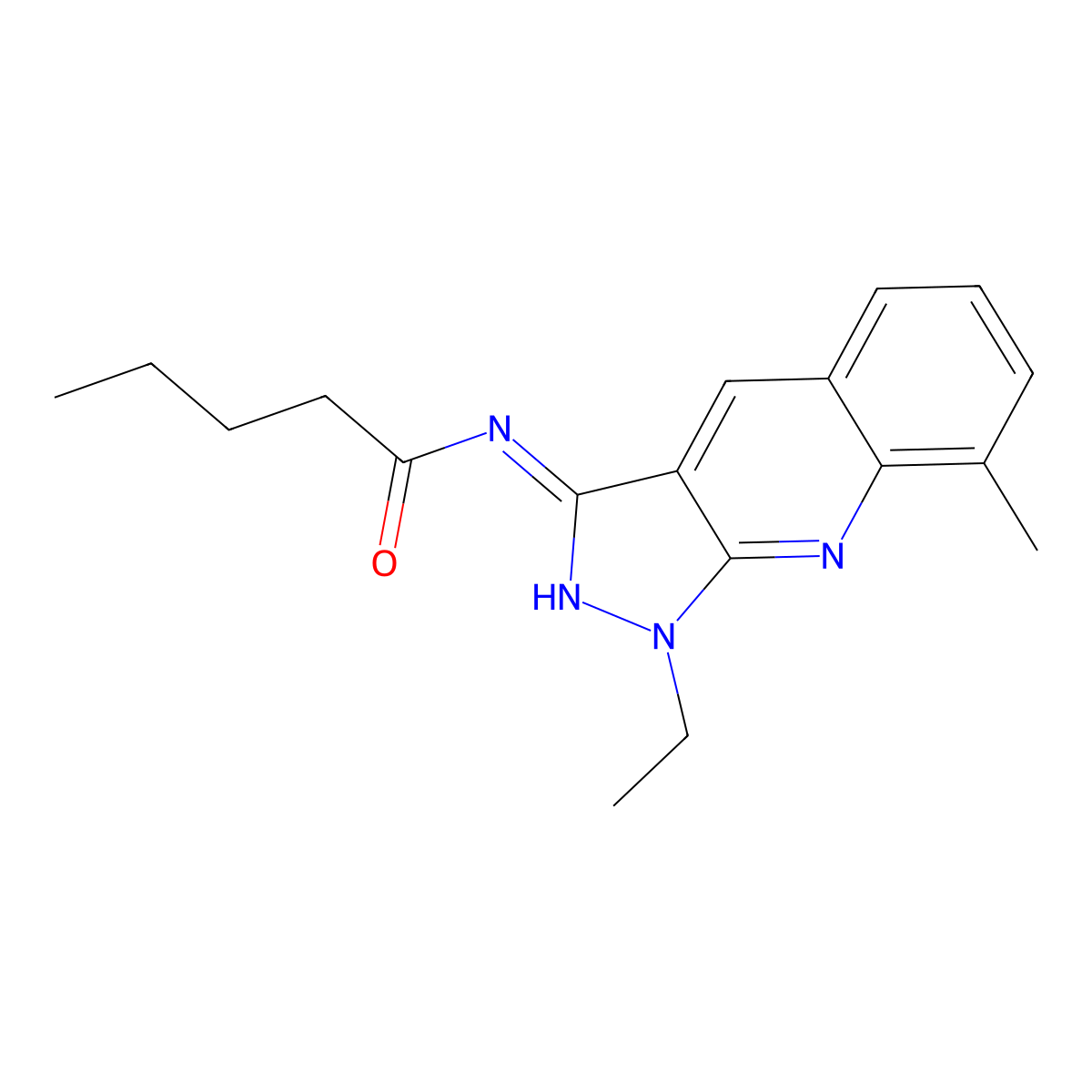 N-(1-ethyl-8-methylpyrazolo[3,4-b]quinolin-3-yl)pentanamide molecular structure, CAS 714291-28-8